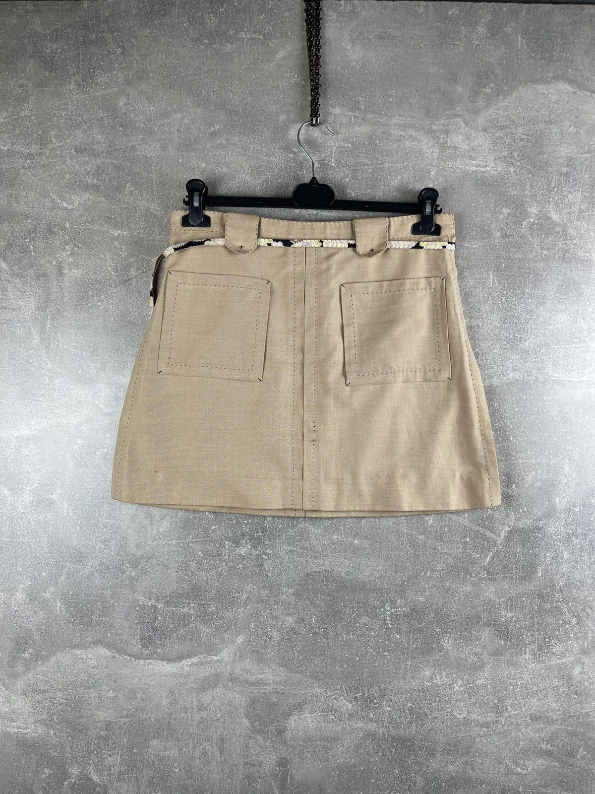 Louis Vuitton Louis Vuitton Beige Adjustable Belt Cotton-Line Blend Skirt Size 27" / US 4 / IT 40 - 6 Thumbnail