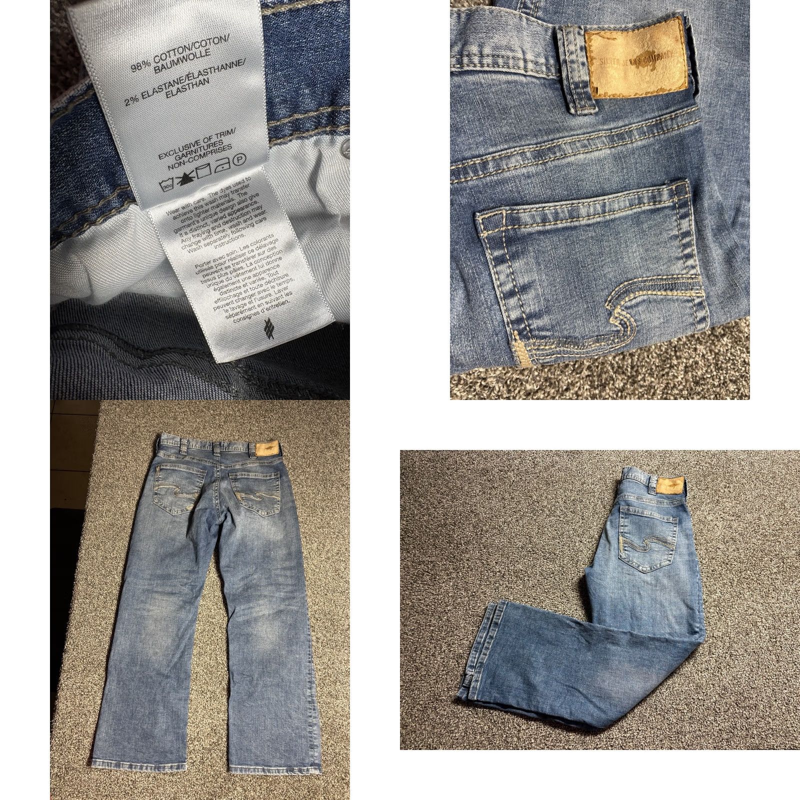 Silver Jeans Co. Silver Jeans Craig Jeans 30x28 Blue Relaxed Bootcut Distressed Cowboy Casual Mens Jeans Regular 30 Regular Size US 30 / EU 46 - 8 Thumbnail