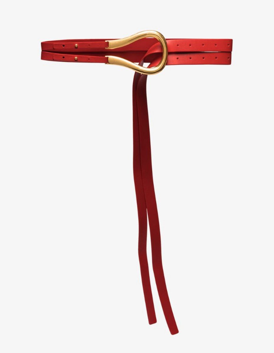 Bottega Veneta BOTTEGA VENETA red gold horseshoe buckle belt Large Size ONE SIZE - 1 Thumbnail