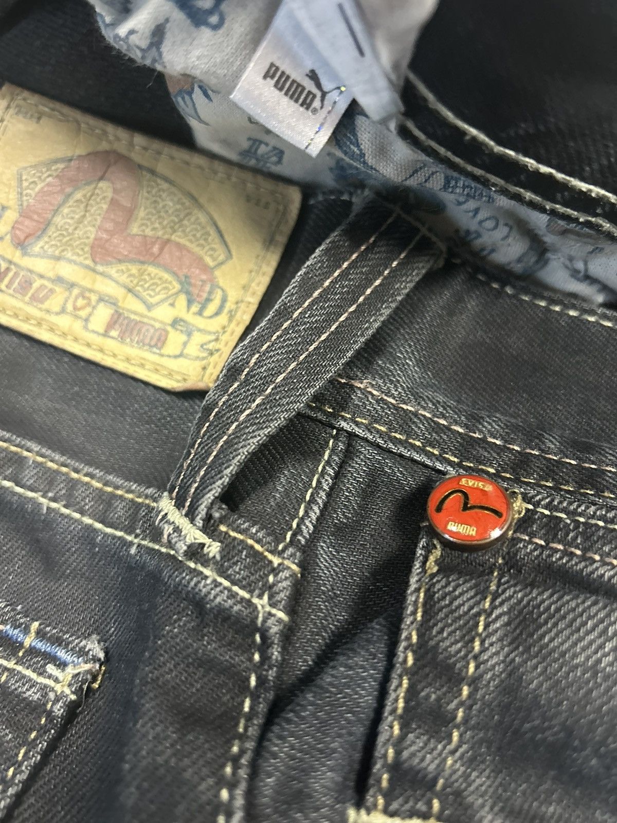 Evisu Evisu x Puma vintage black jeans seagulls Y2K Size US 34 / EU 50 - 7 Thumbnail