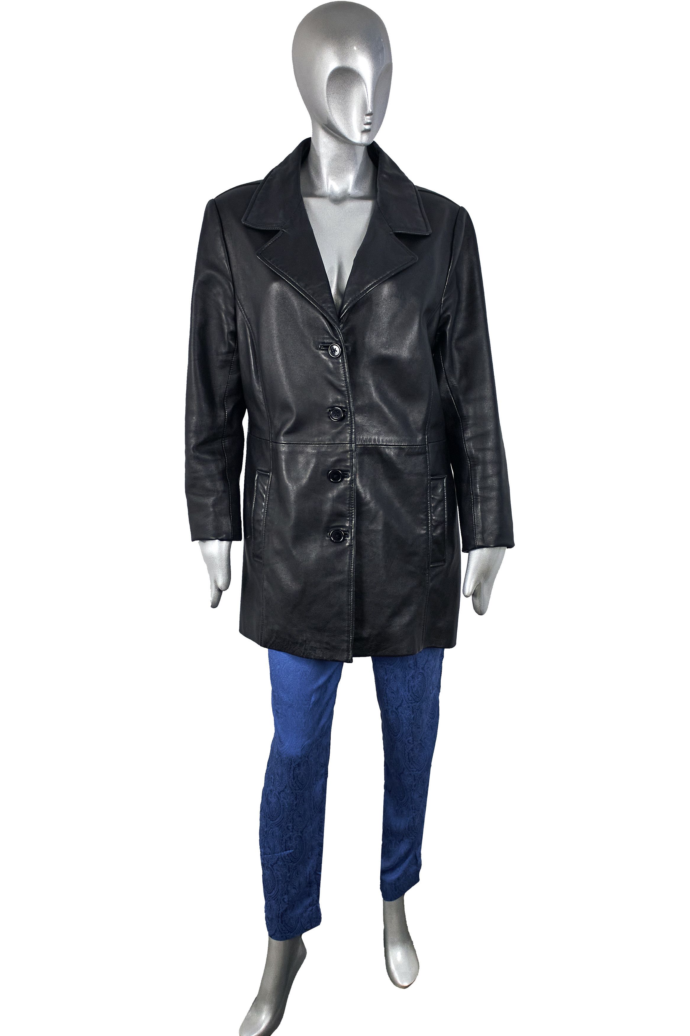 Vintage Vintage Y2K women's leather jacket coat blazer Size M / US 6-8 / IT 42-44 - 2 Thumbnail