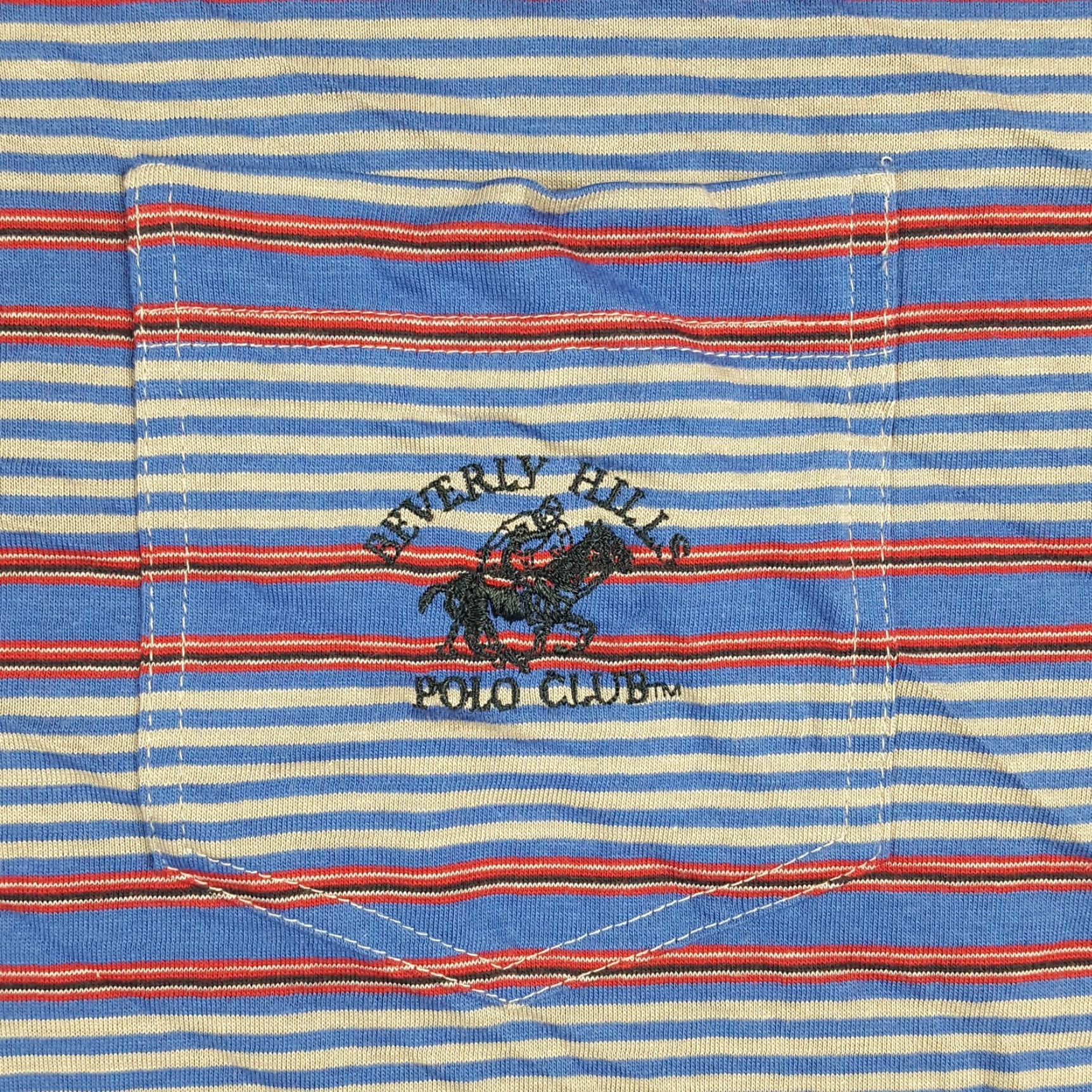 Beverly Hills Polo Club VINTAGE Beverly Hills Polo Club Polo Shirt Men L Striped Grunge Skater Preppy 90s Beachddk? Size US L / EU 52-54 / 3 - 5 Thumbnail