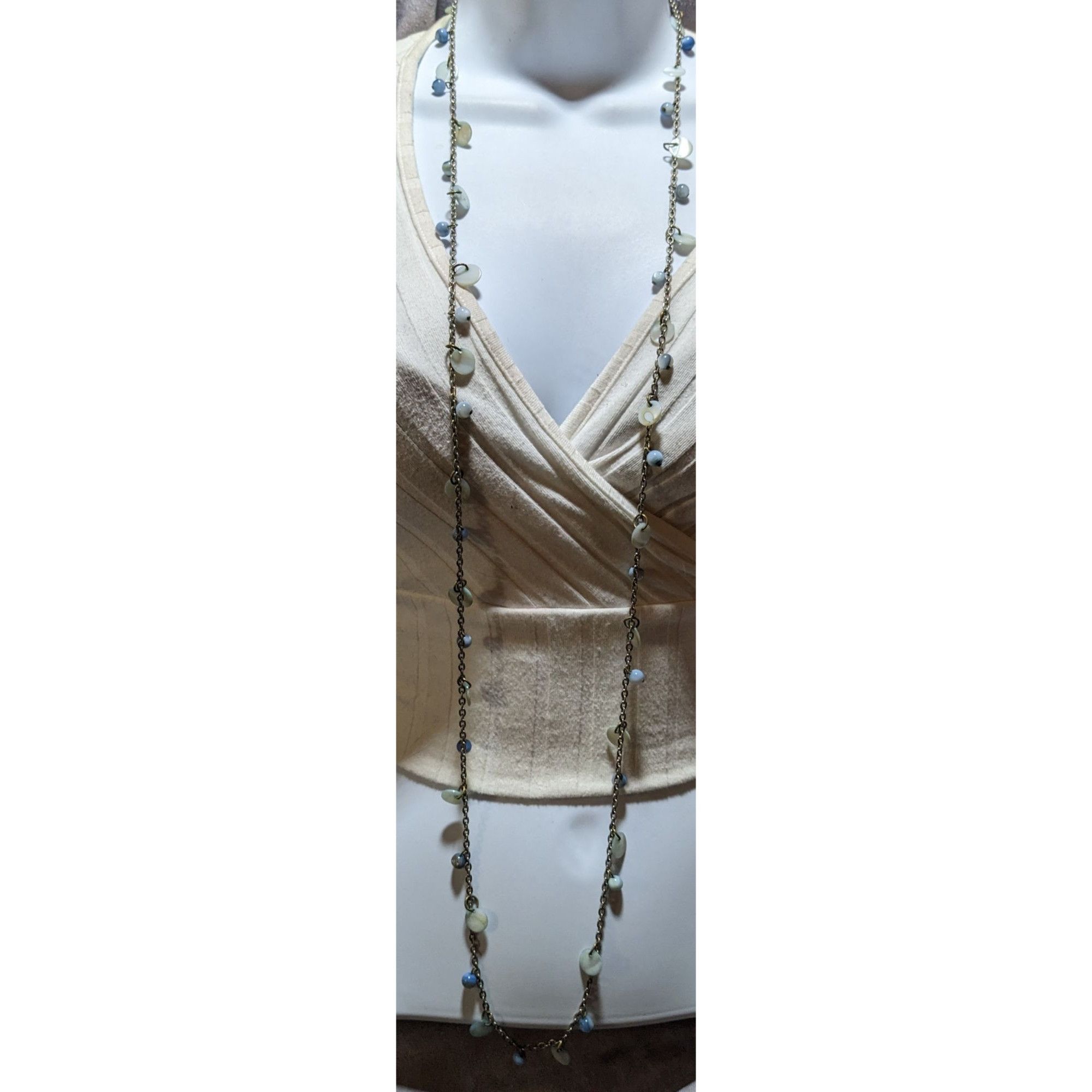 Other Beachy Blue Shell Beaded Opera Necklace Size ONE SIZE - 5 Thumbnail