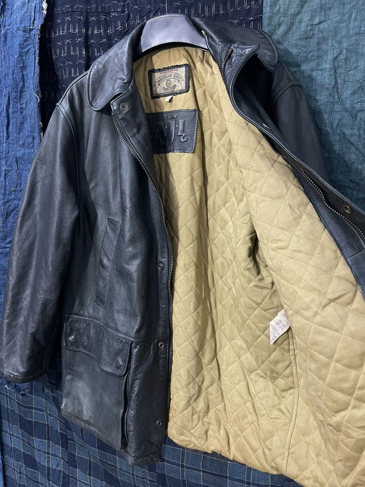 Armani Rare Leather Jacket Vtg 80s Armani Jeans julius dior Size US L / EU 52-54 / 3 - 11 Thumbnail