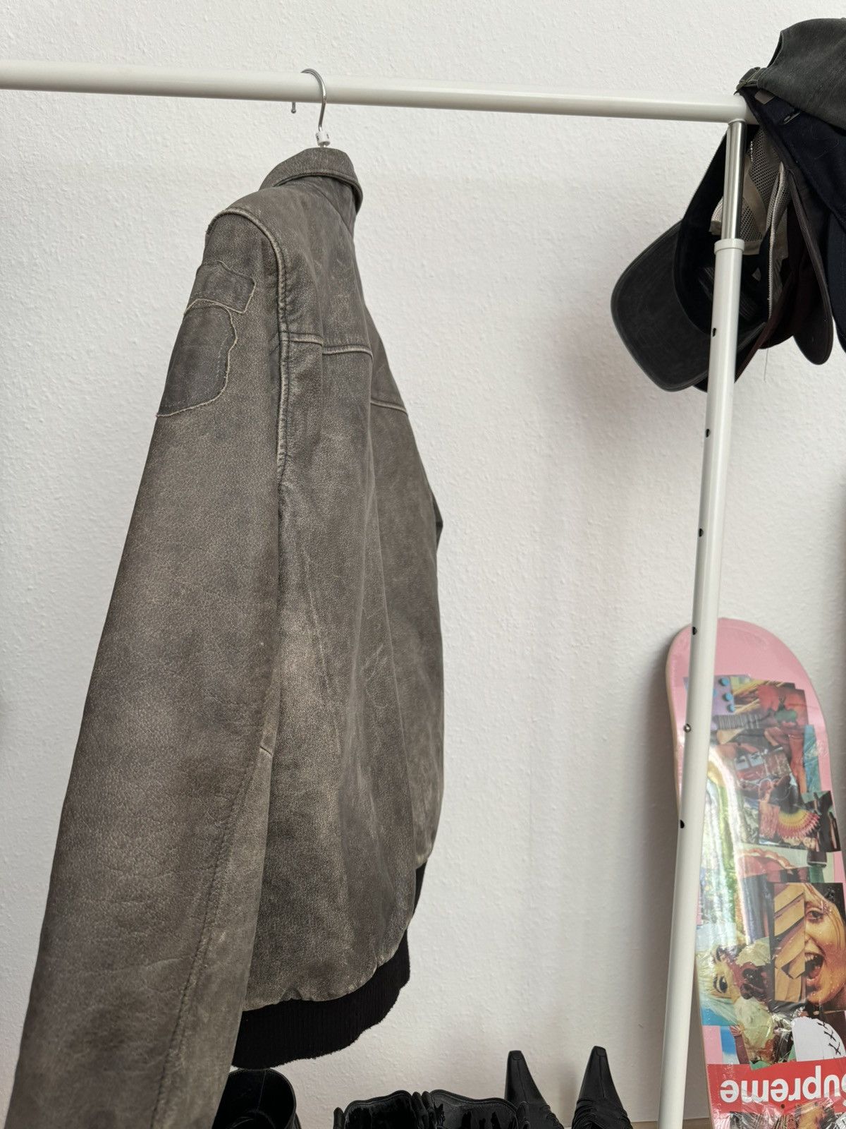 Genuine Leather × Vintage Leather Flight Jacket in Grey Size US M / EU 48-50 / 2 - 6 Thumbnail