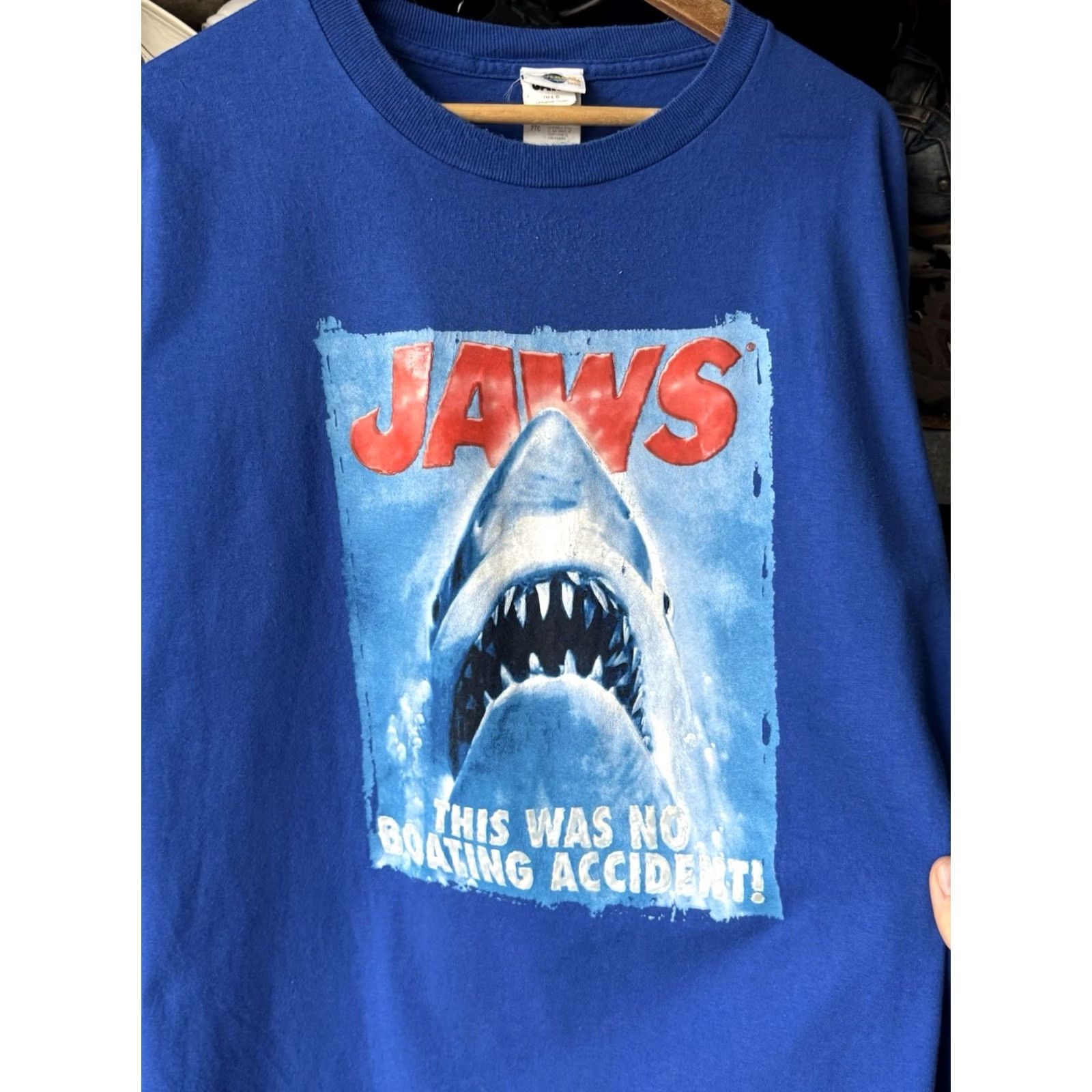 Vintage VINTAGE Universal Studios Jaws NOBOATING ACCIDENT T-Shirt Men's XXL Blue Size US XXL / EU 58 / 5 - 4 Thumbnail