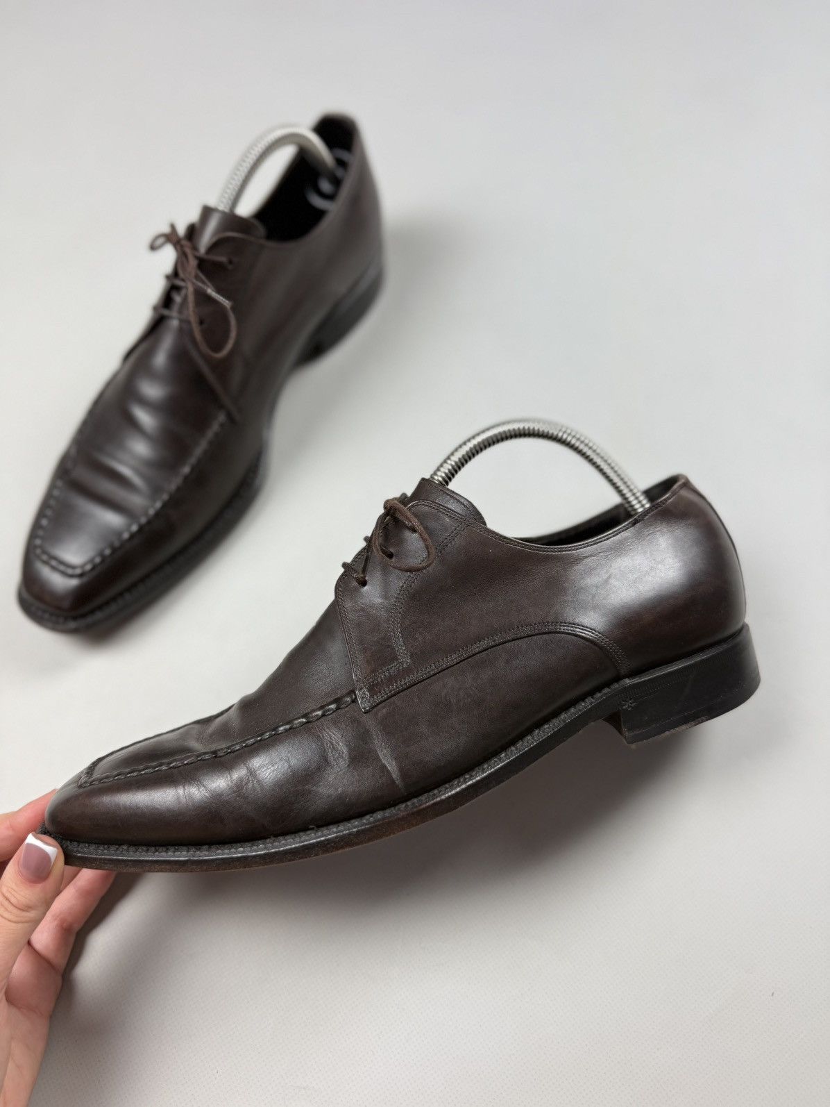 Allen Edmonds Seven Cerritos Leather Dress Square Toe Lace Up Shoes Size US 8.5 / EU 41-42 - 14 Thumbnail