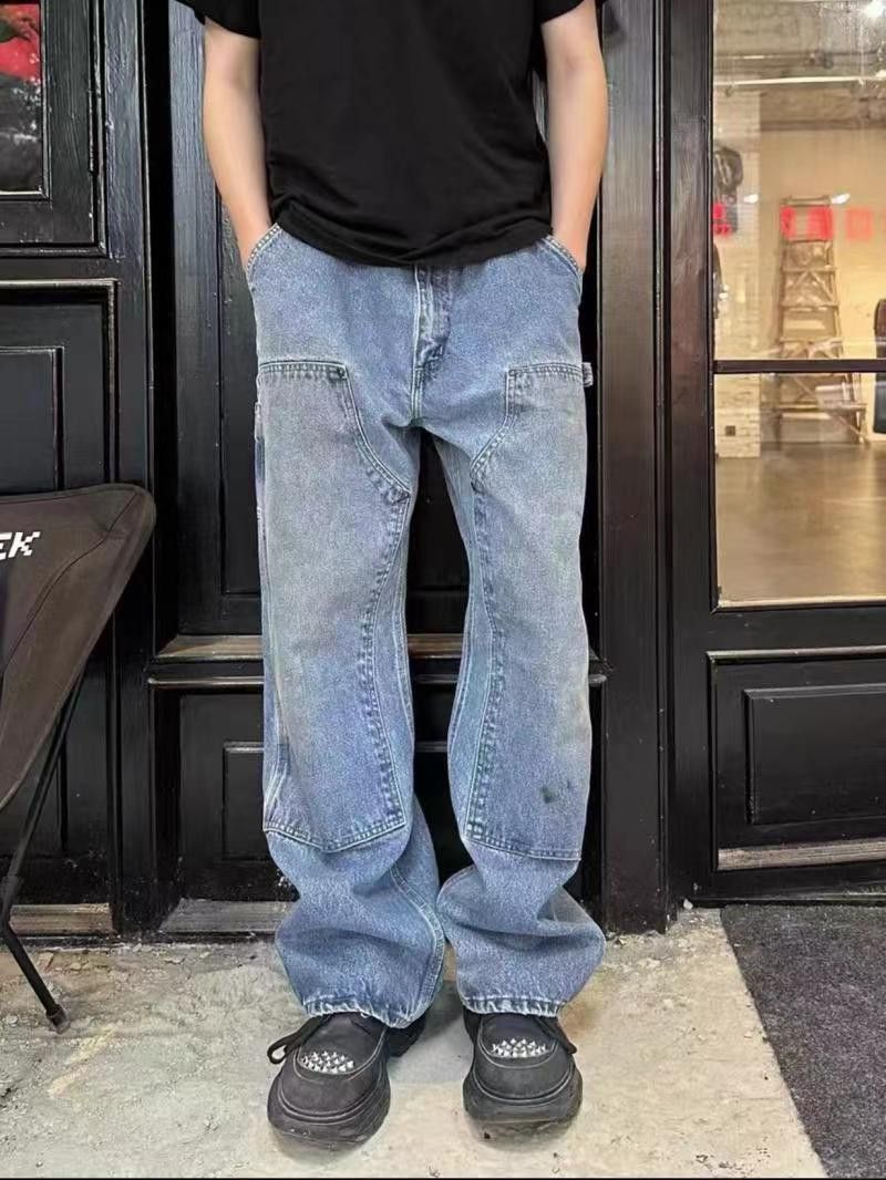 Japanese Brand × Jean Street Heavy Wash Double Knee Logger Work Jeans Size US 34 / EU 50 - 7 Thumbnail