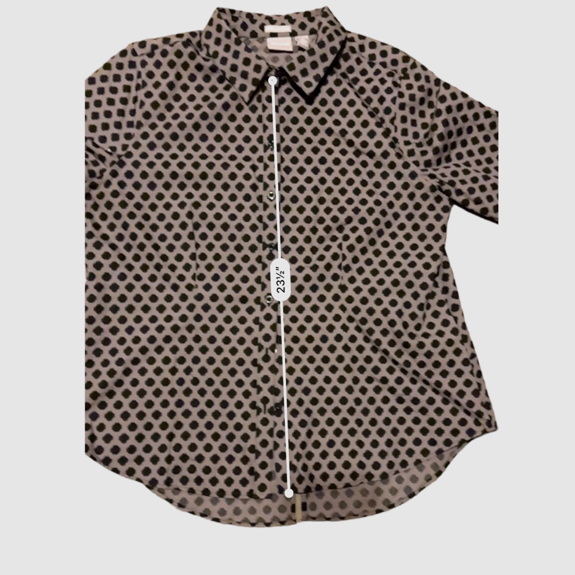 Chicos Chico's Ladies Taupe Black Wrinkle Resistant Cotton Fitted B Size XS / US 0-2 / IT 36-38 - 4 Thumbnail