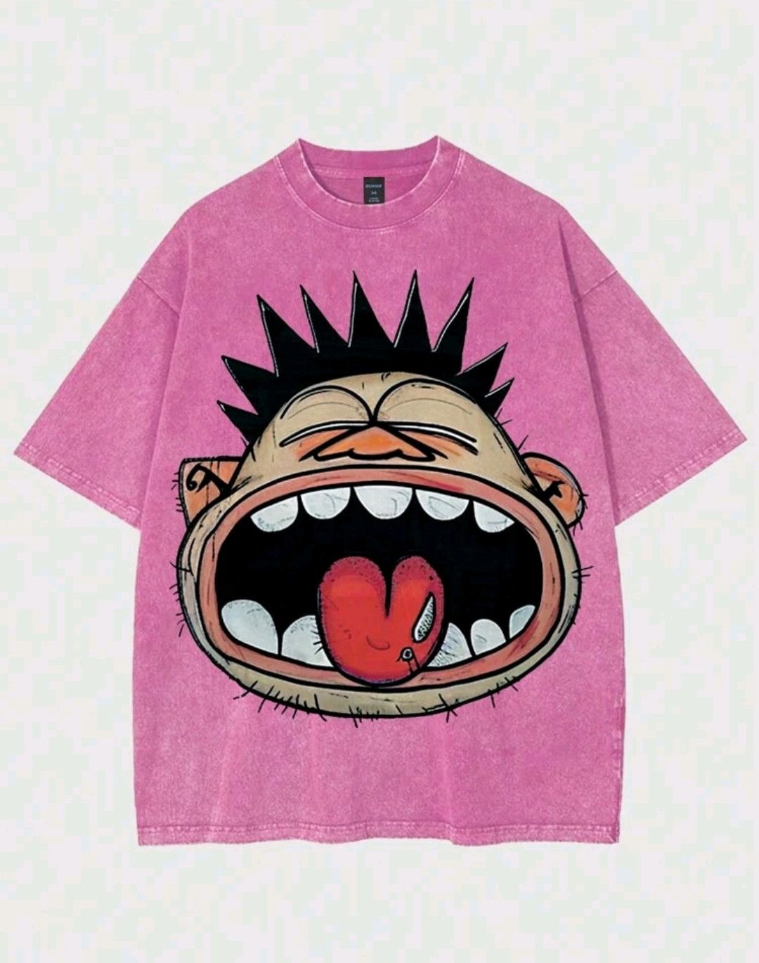 Anime Oversized Loose Cartoon Sketch Acid Wash Tee Size US S / EU 44-46 / 1 - 1 Thumbnail