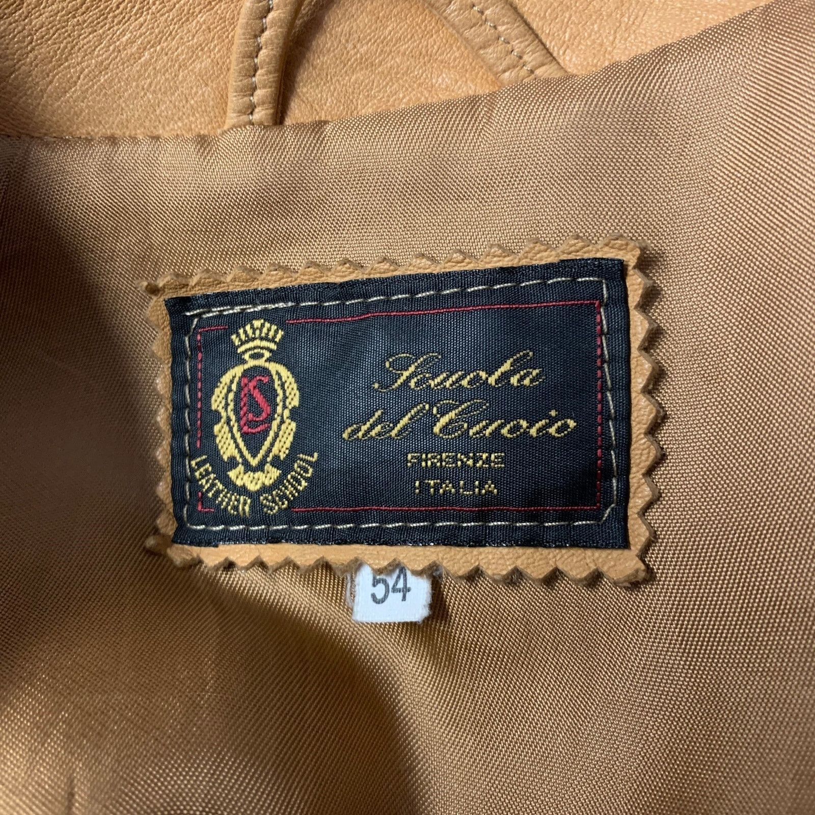 Other SCUOLA DEL CUOIO Size XL Camel Leather Bomber Jacket Size US XL / EU 56 / 4 - 6 Thumbnail