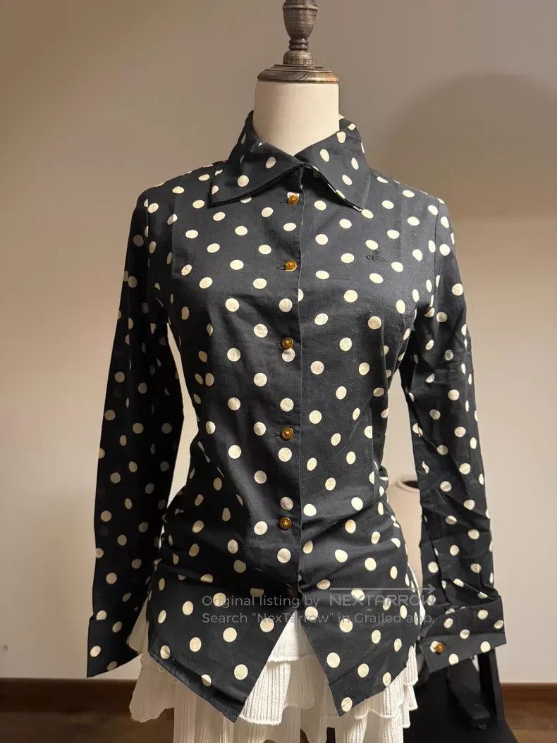 Vivienne Westwood Vivienne Westwood Black vintage polka dot shirt with black Size M / US 6-8 / IT 42-44 - 2 Thumbnail