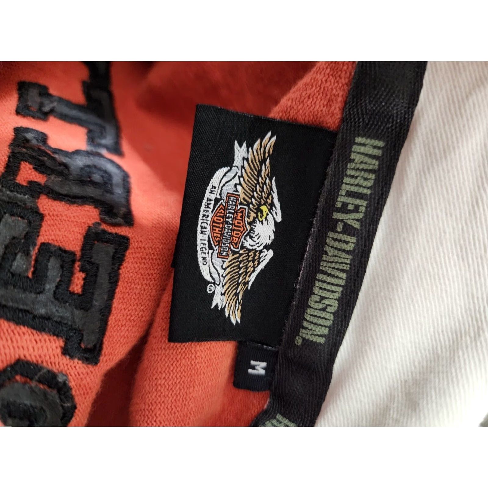 Harley Davidson VINTAGE Harley-Davidson Mens Orange Polo Shirt Long Sleeve M Size US M / EU 48-50 / 2 - 7 Thumbnail