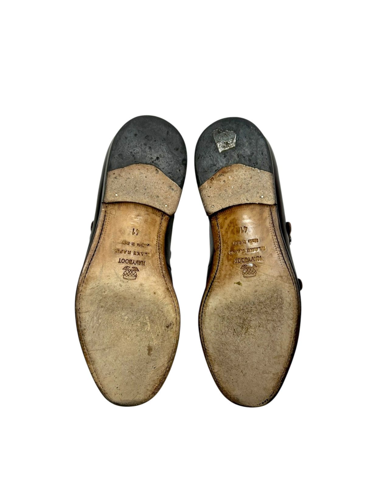 NAVYBOOT Vintage Navyboot Brown Leather Belted Fringe Tassel Loafers Size US 8 / EU 41 - 4 Thumbnail