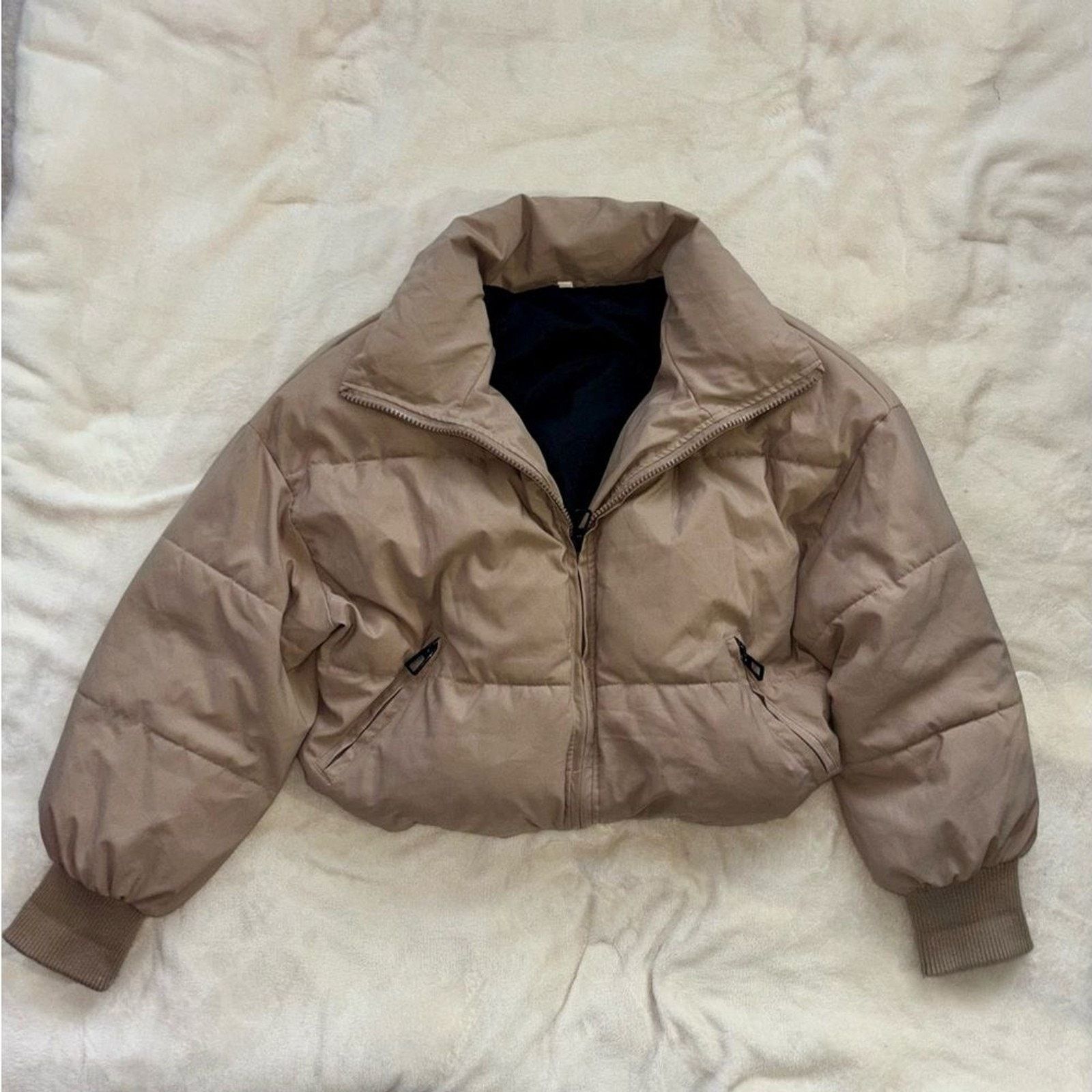 & Other Stories Tan Puffer Coat Small Cozy Winter Jacket Size S / US 4 / IT 40 - 5 Thumbnail