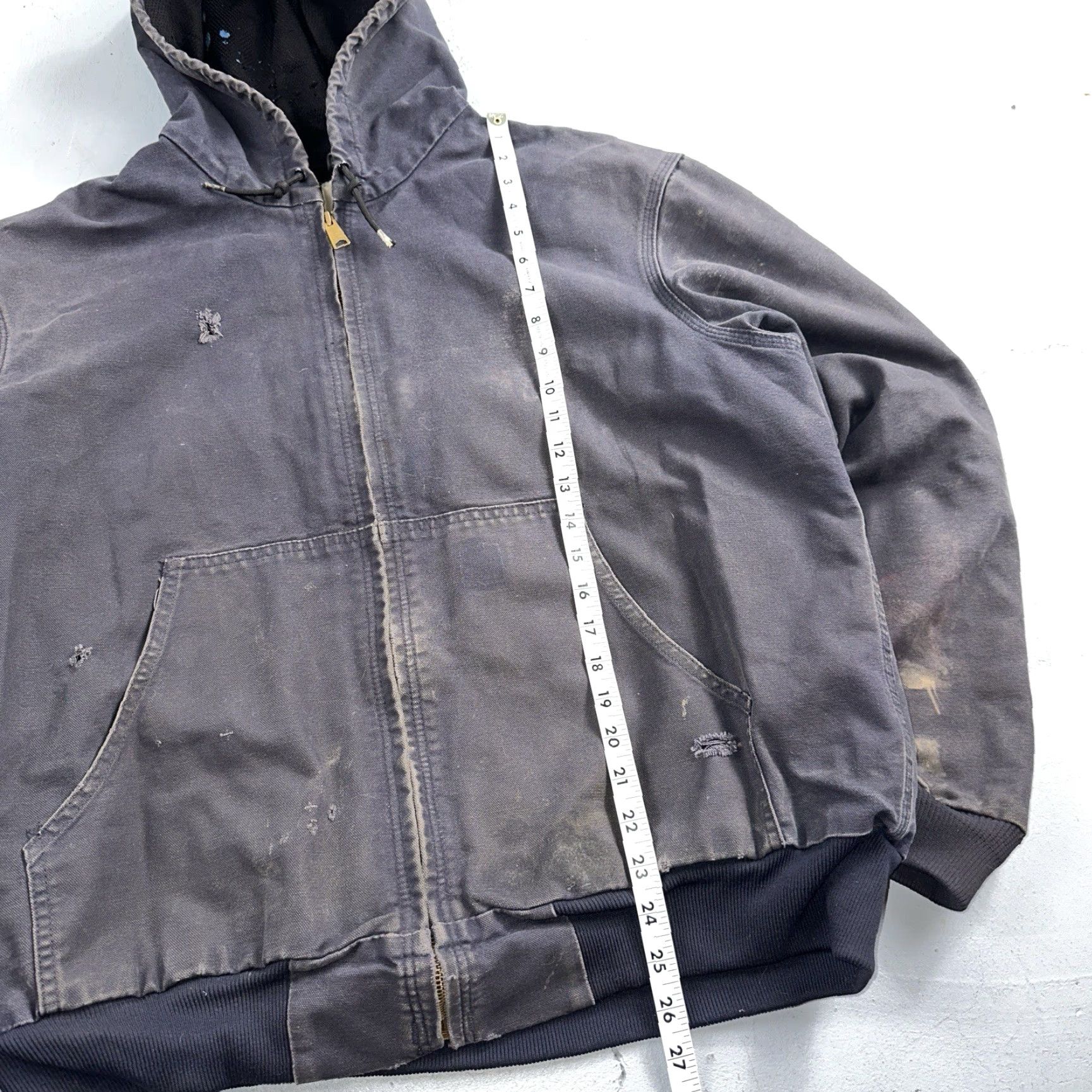 Carhartt VINTAGE Carhartt Jacket Bomber Jacket Mens L Purple Hooded 90s J208 MDT Thrashed Size US L / EU 52-54 / 3 - 4 Thumbnail
