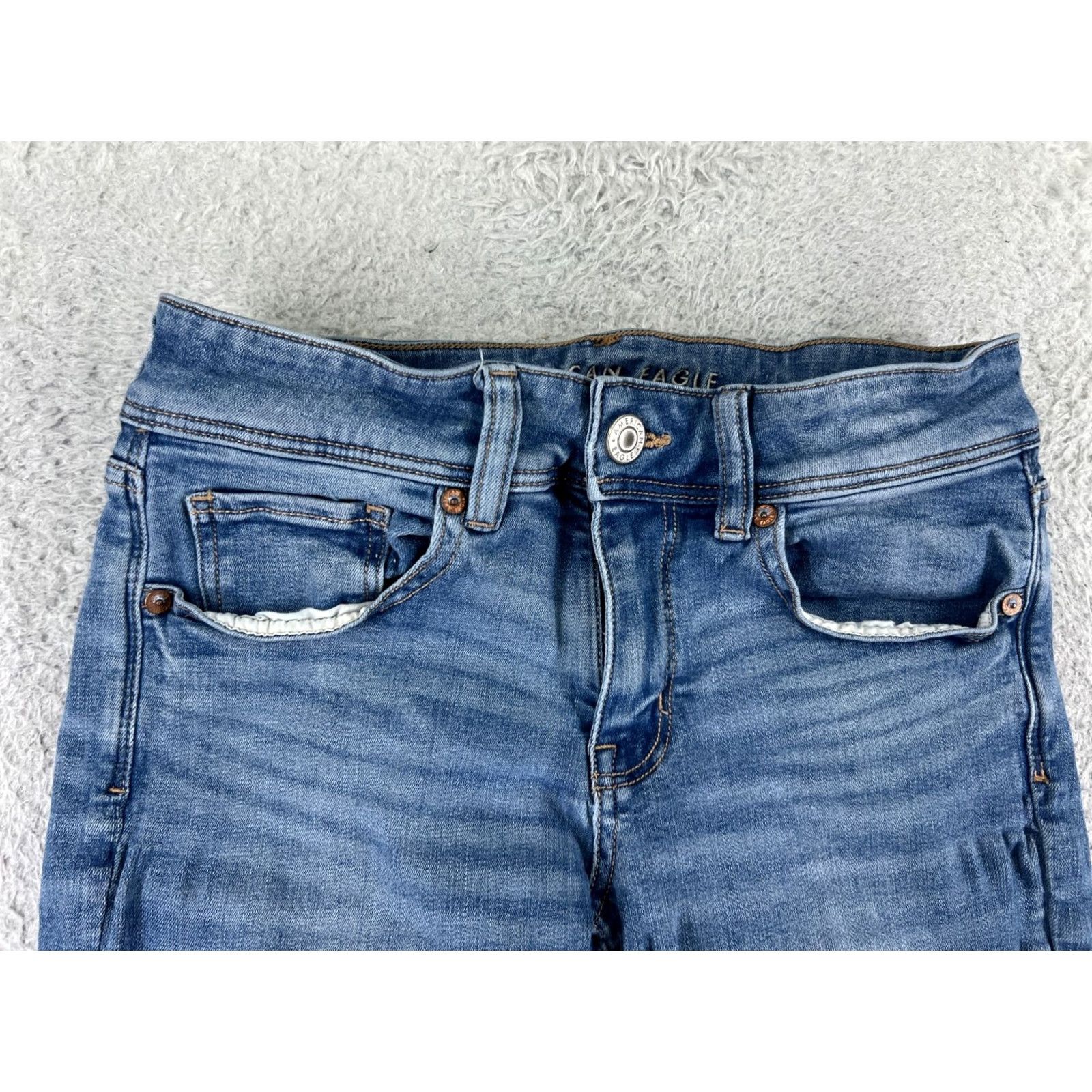 American Eagle Outfitters American Eagle Outfitters Jeans Womens 6 Blue Denim Bootcut Cotton Blend Stretch Distressed 5-Pocket Regular Inseam 29in Blue Mens Womens Girls Size 28" / US 6 / IT 42 - 7 Thumbnail