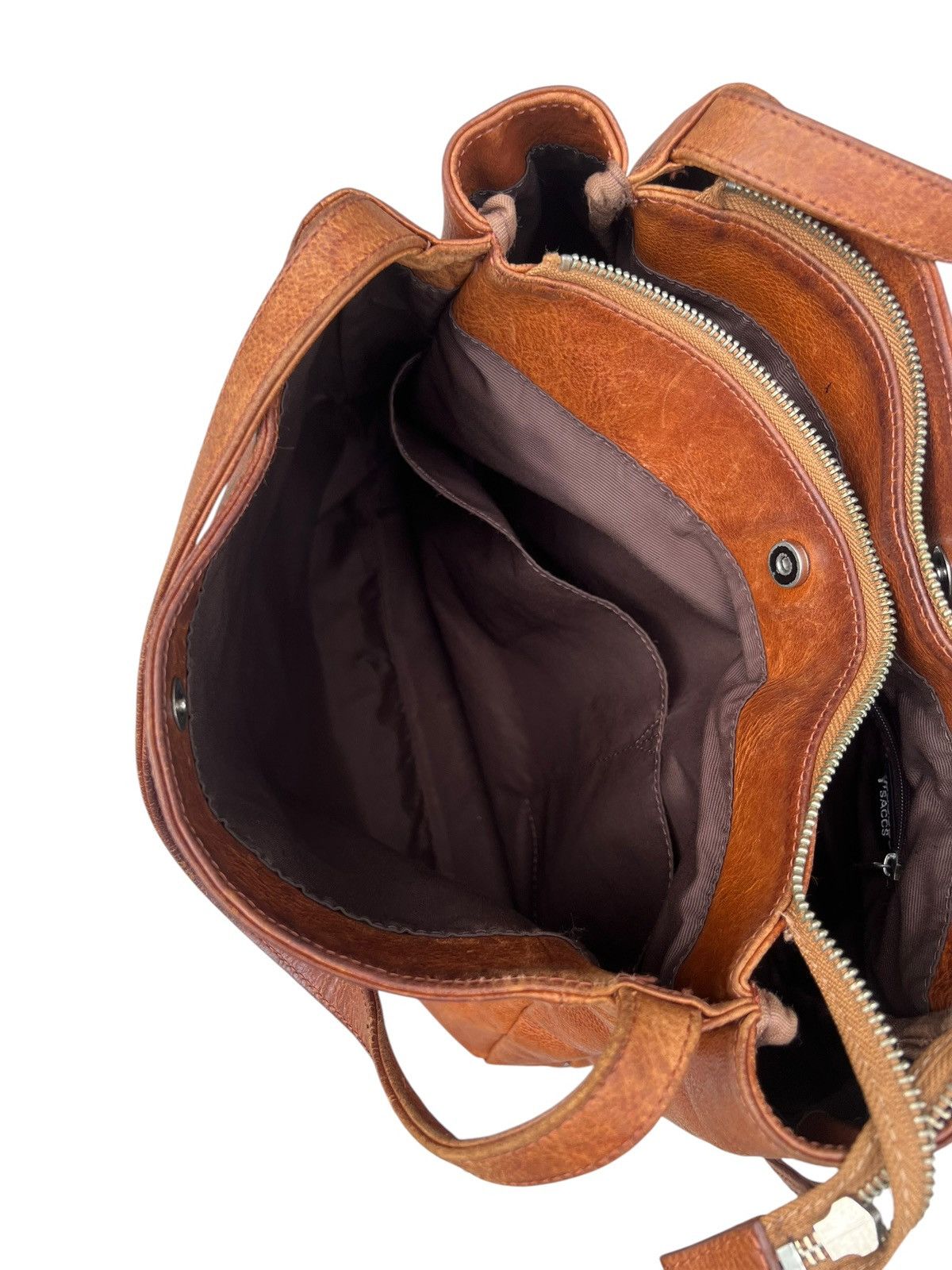 Leather 2000s Yohji Yamamoto Y’saccs Faded Patina Leather Bag Size ONE SIZE - 20 Thumbnail