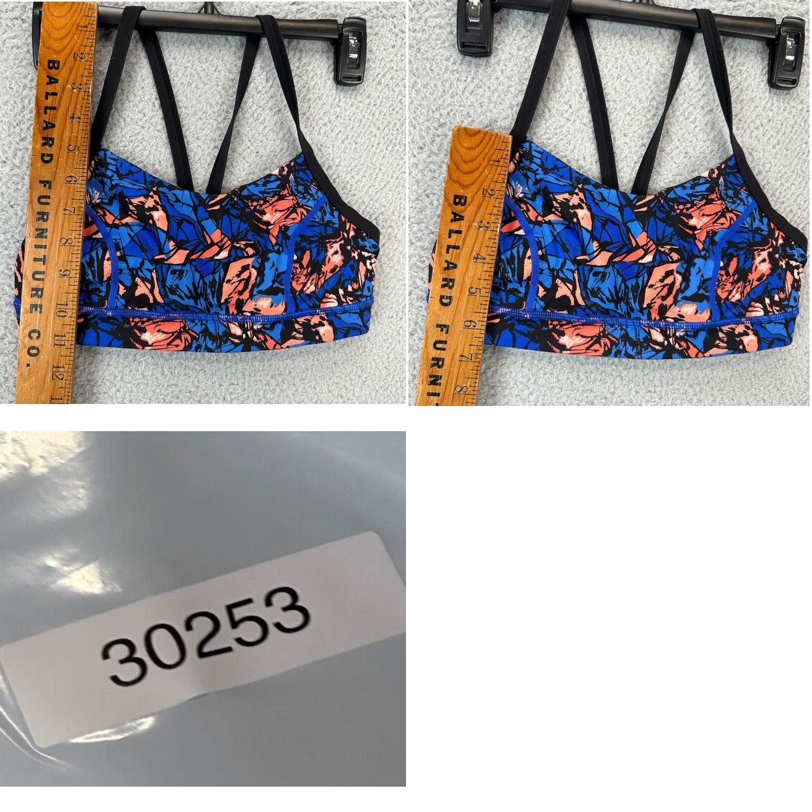 Lululemon Lululemon Sports Bra Womens 6 Blue Geometric Strappy Workout Activewear Ladies Size ONE SIZE - 8 Thumbnail