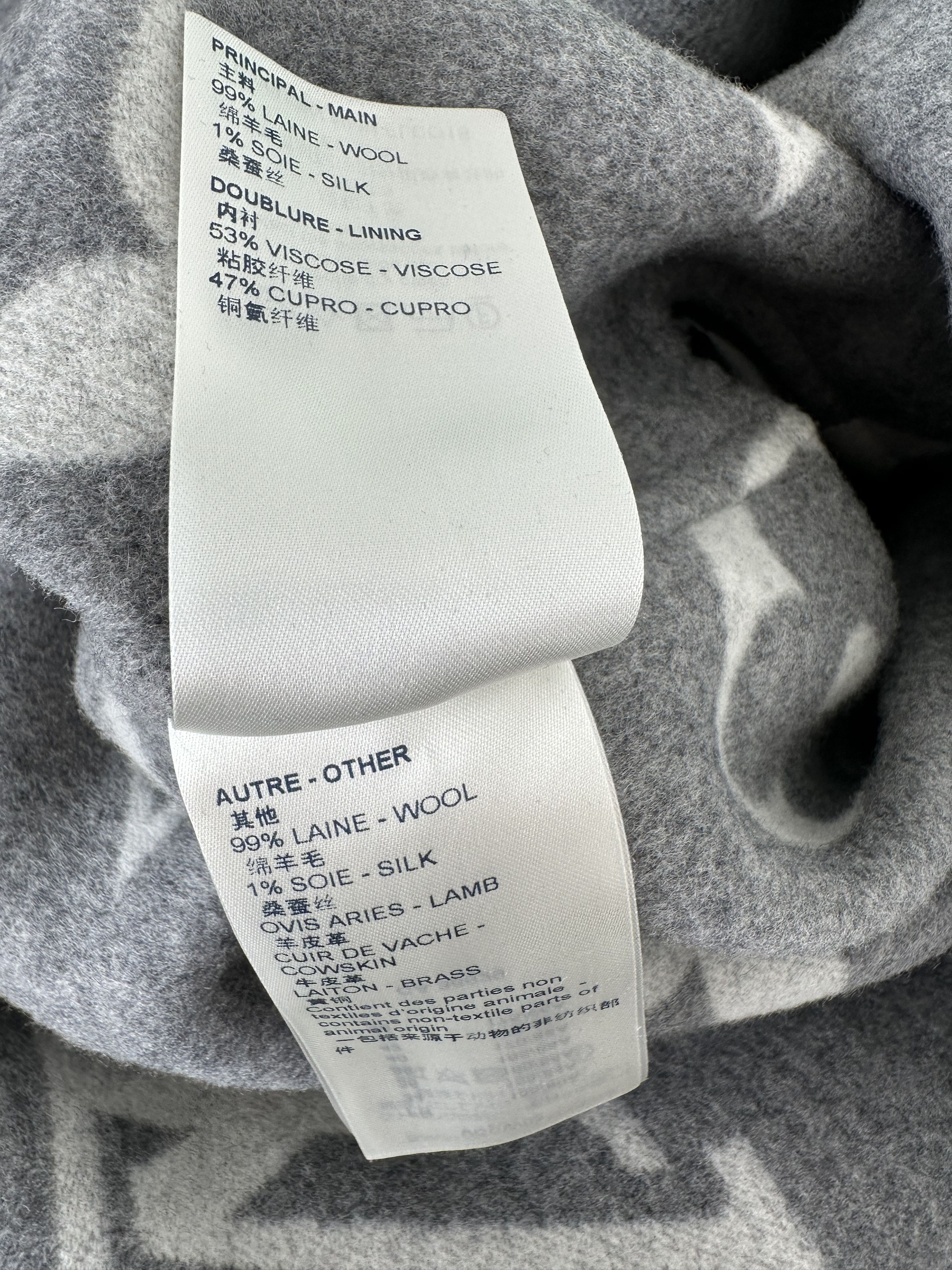 Louis Vuitton Louis Vuitton Grey & White Monogram Women's Peacoat Size L / US 10 / IT 46 - 4 Thumbnail