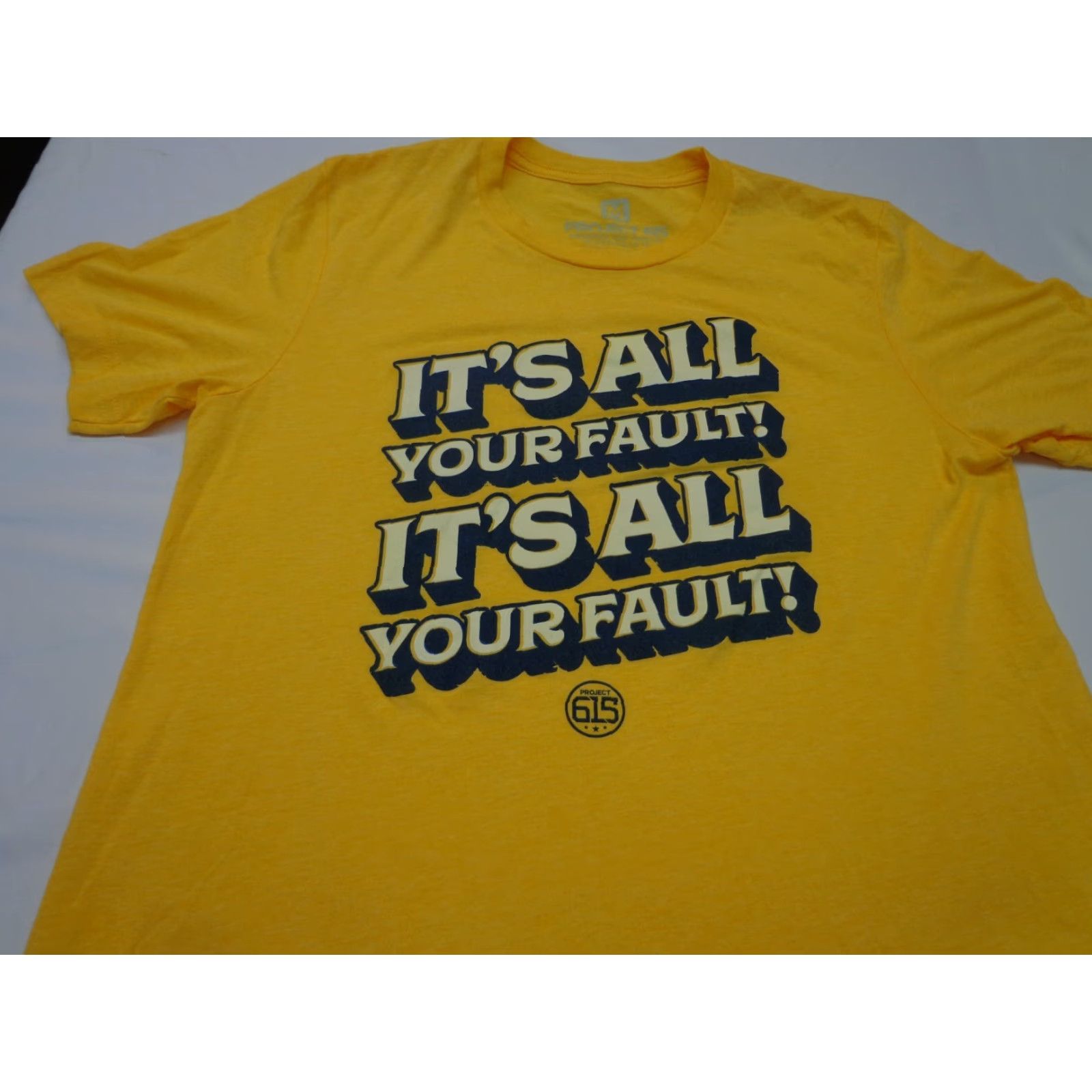 Y/Project Project 615 It's All Your Fault T Shirt Size M Yellow Men's Unisex Adults Short Sleeve Regular Vintage: No Size US M / EU 48-50 / 2 - 2 Thumbnail