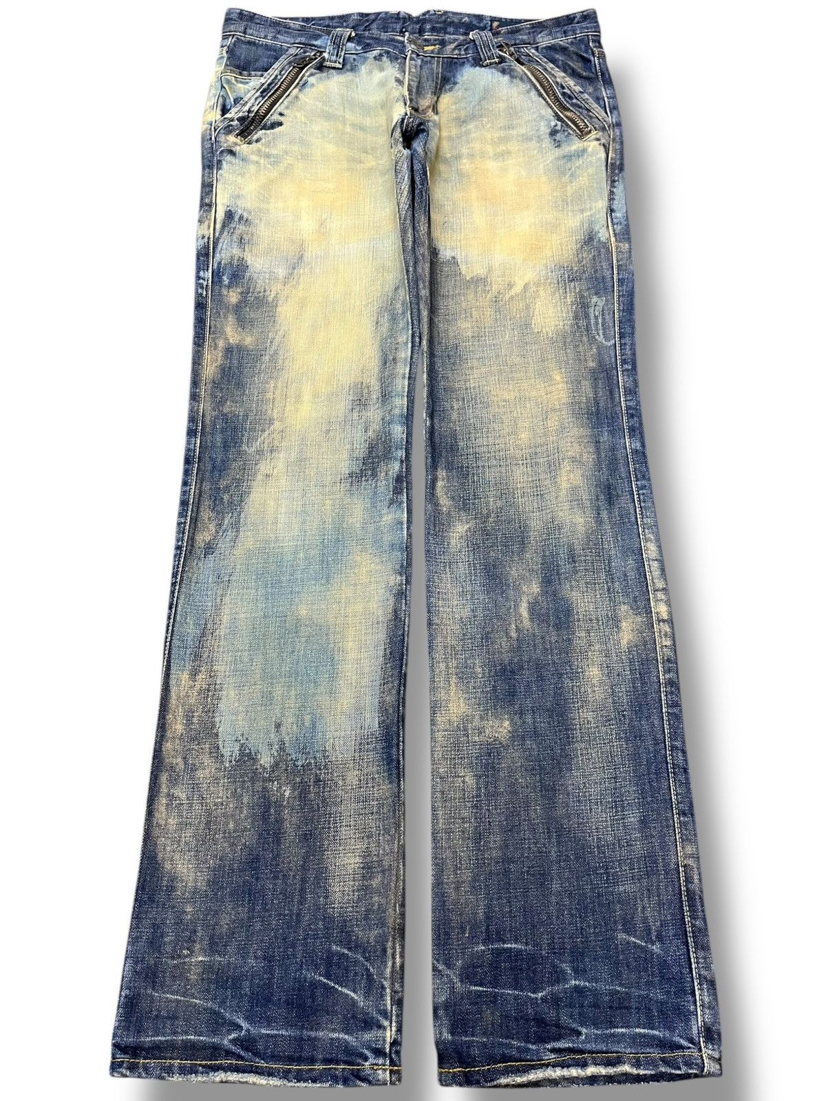 RAGEBLUE Vintage Rageblue Faded Mudwash Whiskers Denim Size US 33 - 1 Thumbnail