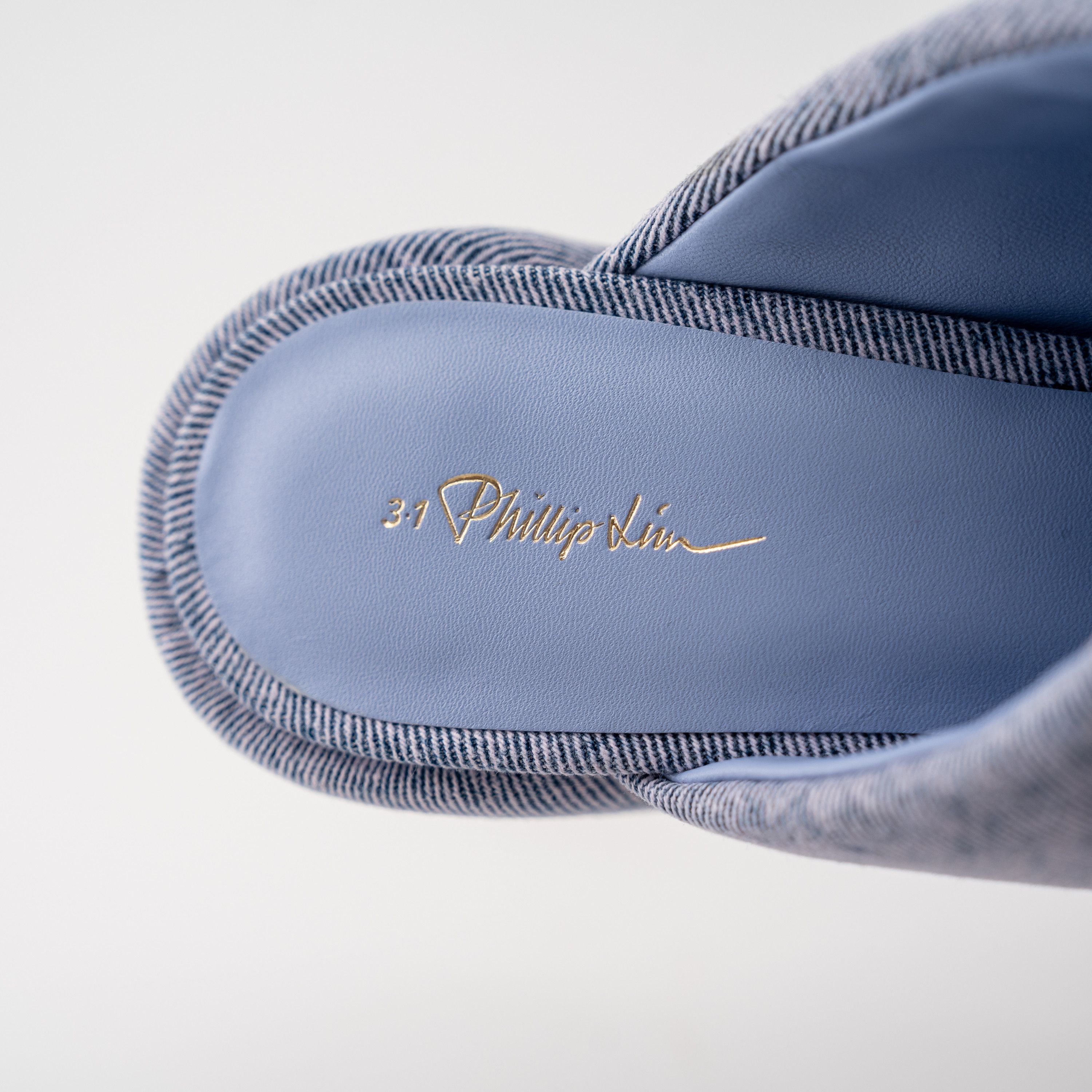 3.1 Phillip Lim 40 3.1 PHILLIP LIM Blue Denim Naomi Slip On Heeled Mules Size US 10 / IT 40 - 7 Thumbnail