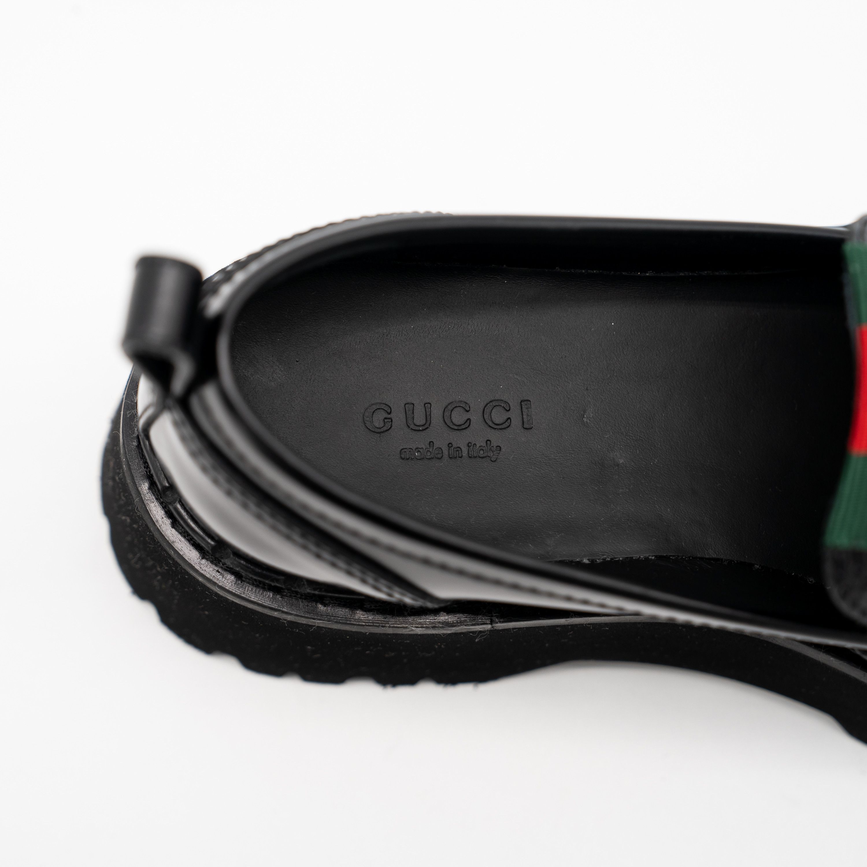 Gucci 6 US Gucci Lug Sole Penny Loafers Black Web Leather Size US 6 / IT 36 - 9 Thumbnail