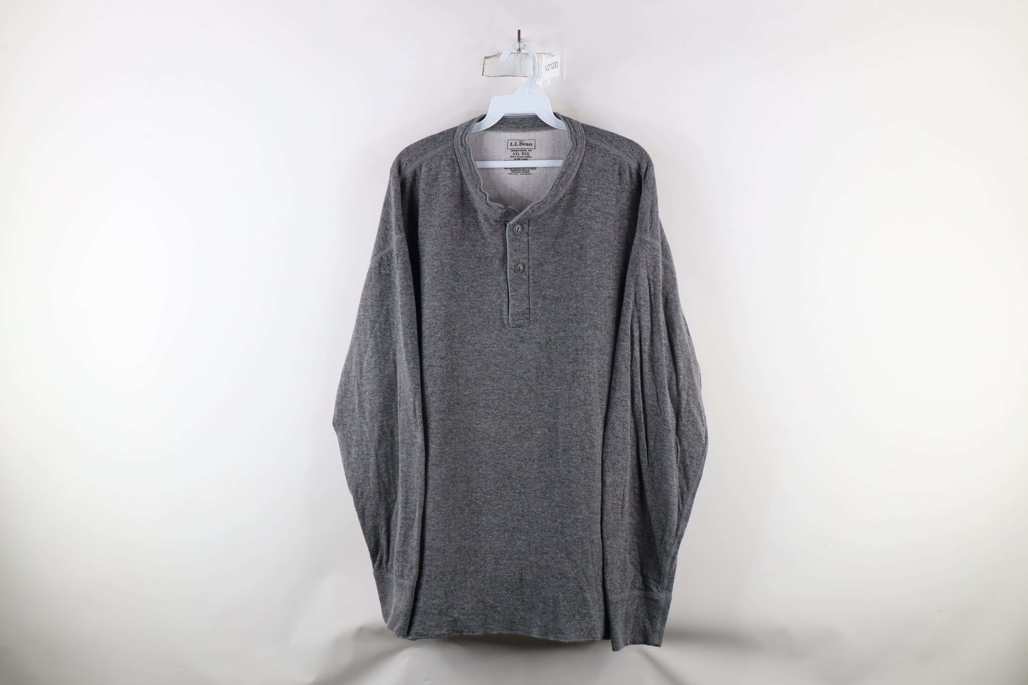 L.L. Bean × Vintage Vintage LL Bean Wool Blend Long Sleeve Henley T-Shirt Gray Size US XXL / EU 58 / 5 - 1 Thumbnail