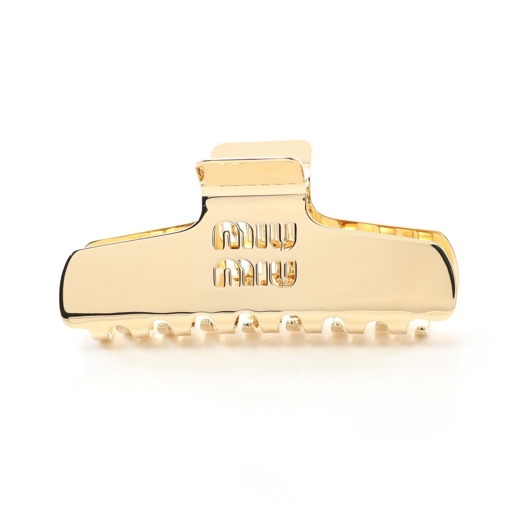 Miu Miu Miu Miu Hair Clip Gp Gold Logo Size ONE SIZE - 1 Thumbnail