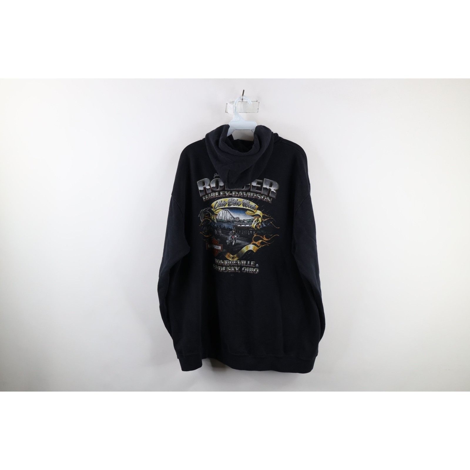 Harley Davidson Vintage Y2K Harley Davidson Ohio Bike Week Fire Hoodie Size US XL / EU 56 / 4 - 13 Thumbnail