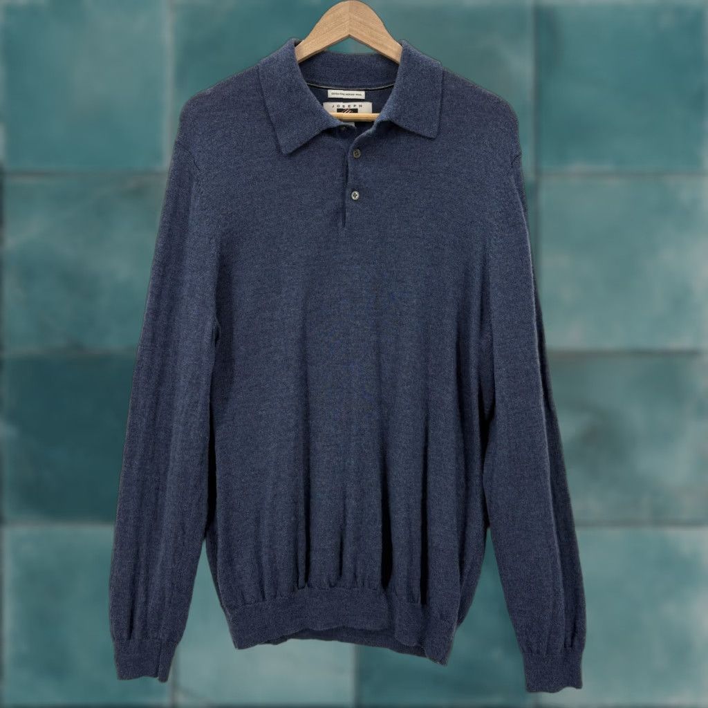 Joseph Abboud Joseph Abboud Sweater Polo Mens XL Blue 100% Merino Wool Collared Knit Pullover Size US XL / EU 56 / 4 - 1 Thumbnail