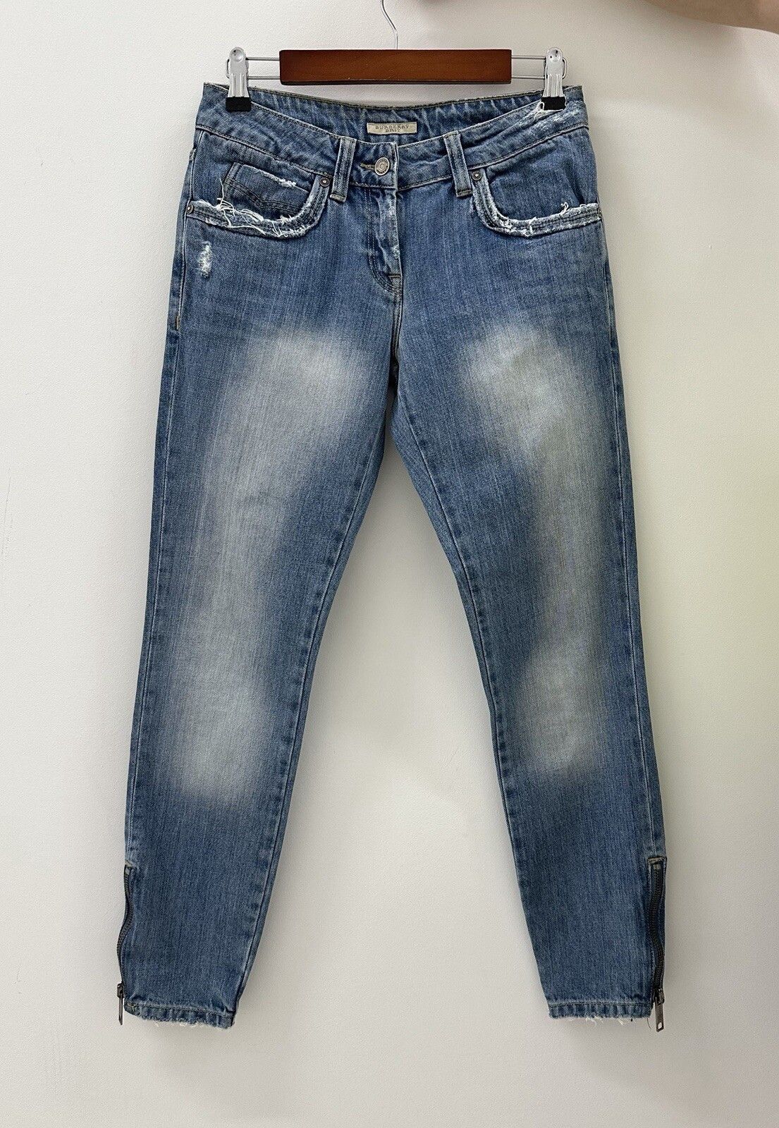 Burberry Burberry Brit Jeans Womens Denim Zip Distressed Blue Size 28" / US 6 / IT 42 - 1 Thumbnail