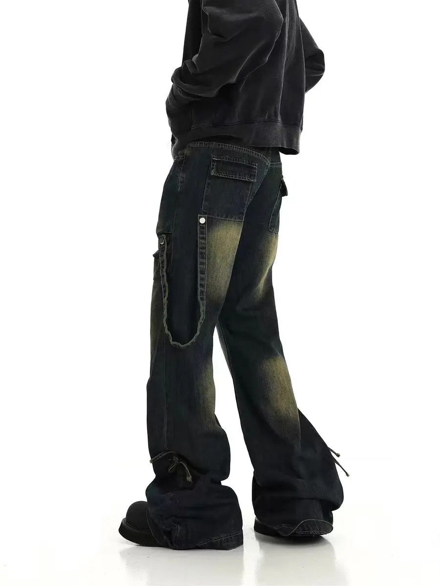 Japanese Brand × Jean washed deconstructed patchwork straight leg casual trousers Size US 32 / EU 48 - 3 Thumbnail