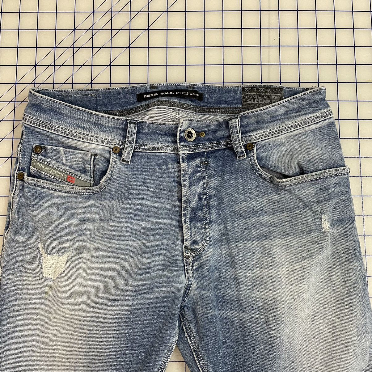 Diesel Diesel Sleenker Slim Skinny Jeans Light Wash Distressed Size US 29 - 5 Thumbnail