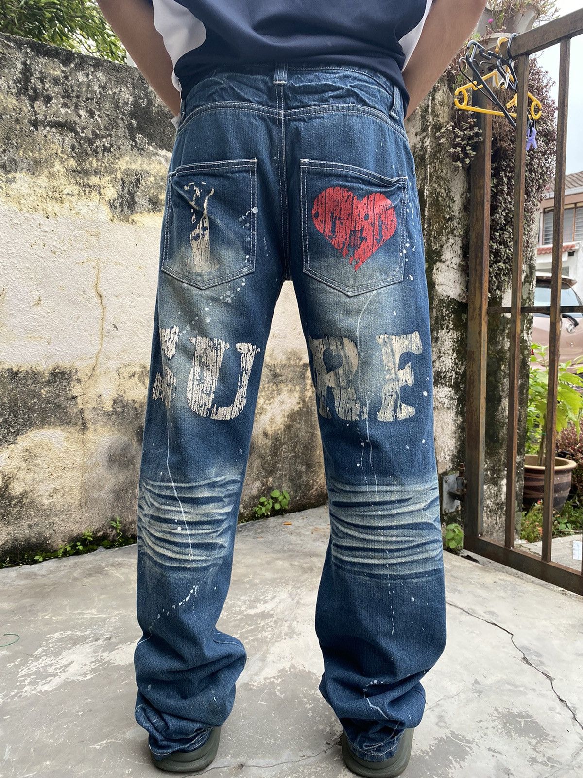 Japanese Brand × Jungles × Vintage Vintage Jungle Storm Patch Denim Jeans Slim fit Size US 34 / EU 50 - 2 Thumbnail