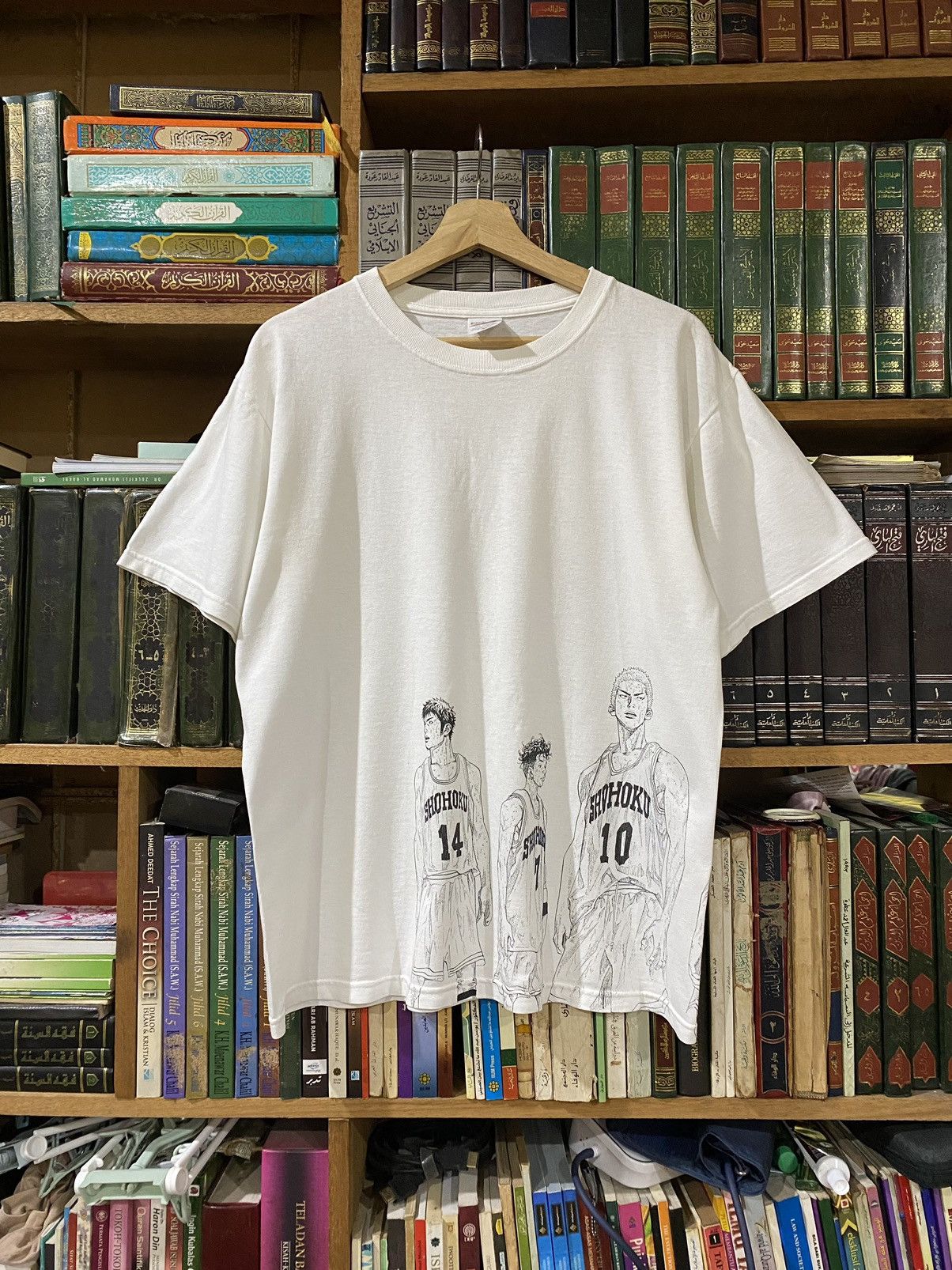 image of Anima x Vintage Slam Dunk Japanese Anime T-Shirt in White, Men's (Size Medium)