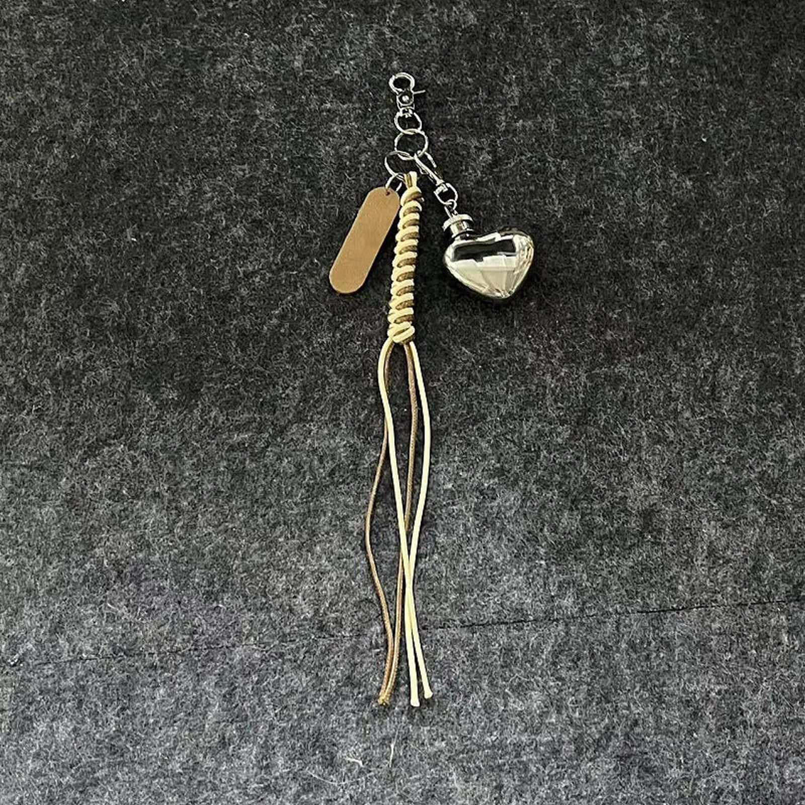 Jewelry Leather Tassel Keychains with Mini Flask Charms Size ONE SIZE - 7 Thumbnail