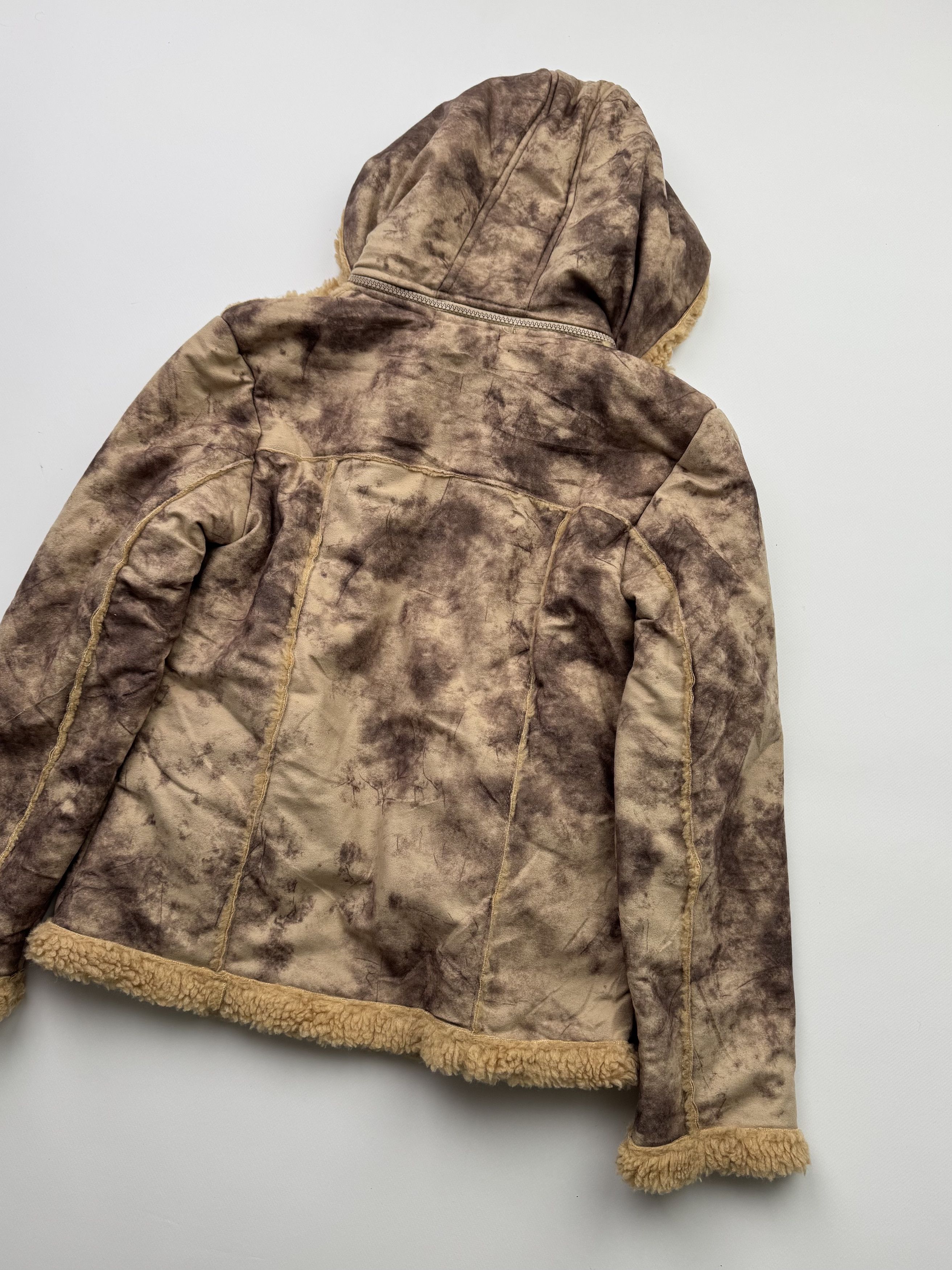 Japanese Brand Vintage Faux Sheepskin Faded Hooded Jacket B388(V48)E2 Size S / US 4 / IT 40 - 10 Thumbnail