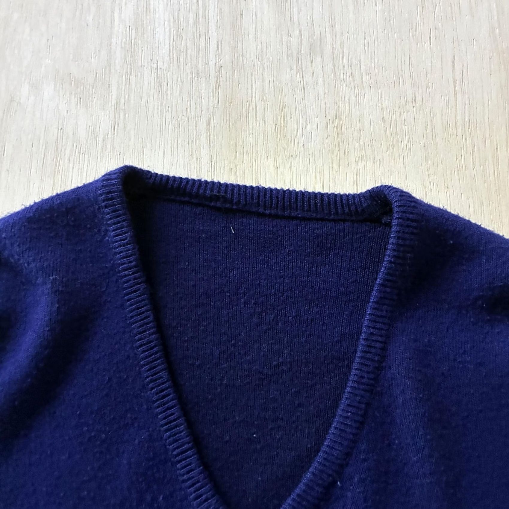 Vintage VINTAGE Sweater Mens M Blue V-Neck Tight-Knit Pullover Long Sleeve Classic Size US M / EU 48-50 / 2 - 2 Thumbnail