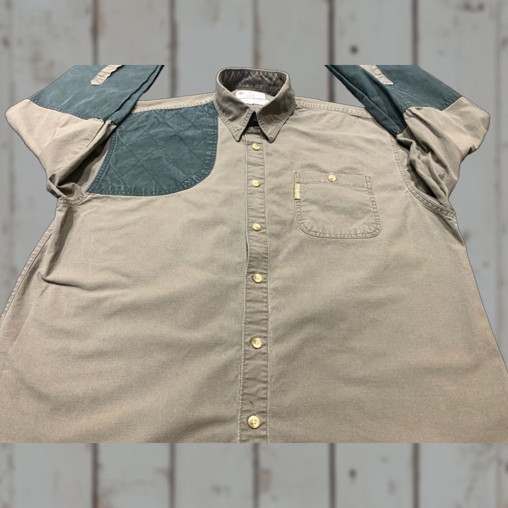 Vintage Columbia Men's Button-Up Shirt Large Brown Cotton Long Sleeve Hunting Shooting Outdoors Casual Size US L / EU 52-54 / 3 - 1 Thumbnail