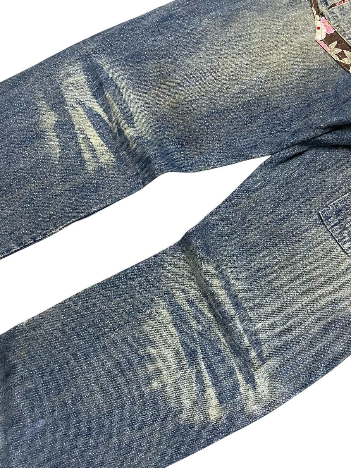 Guru × Hysteric Glamour × Japanese Brand Gumu Japan Boro Patchwork Cut & Sew Leather Trimmed Jeans Size US 32 / EU 48 - 15 Thumbnail