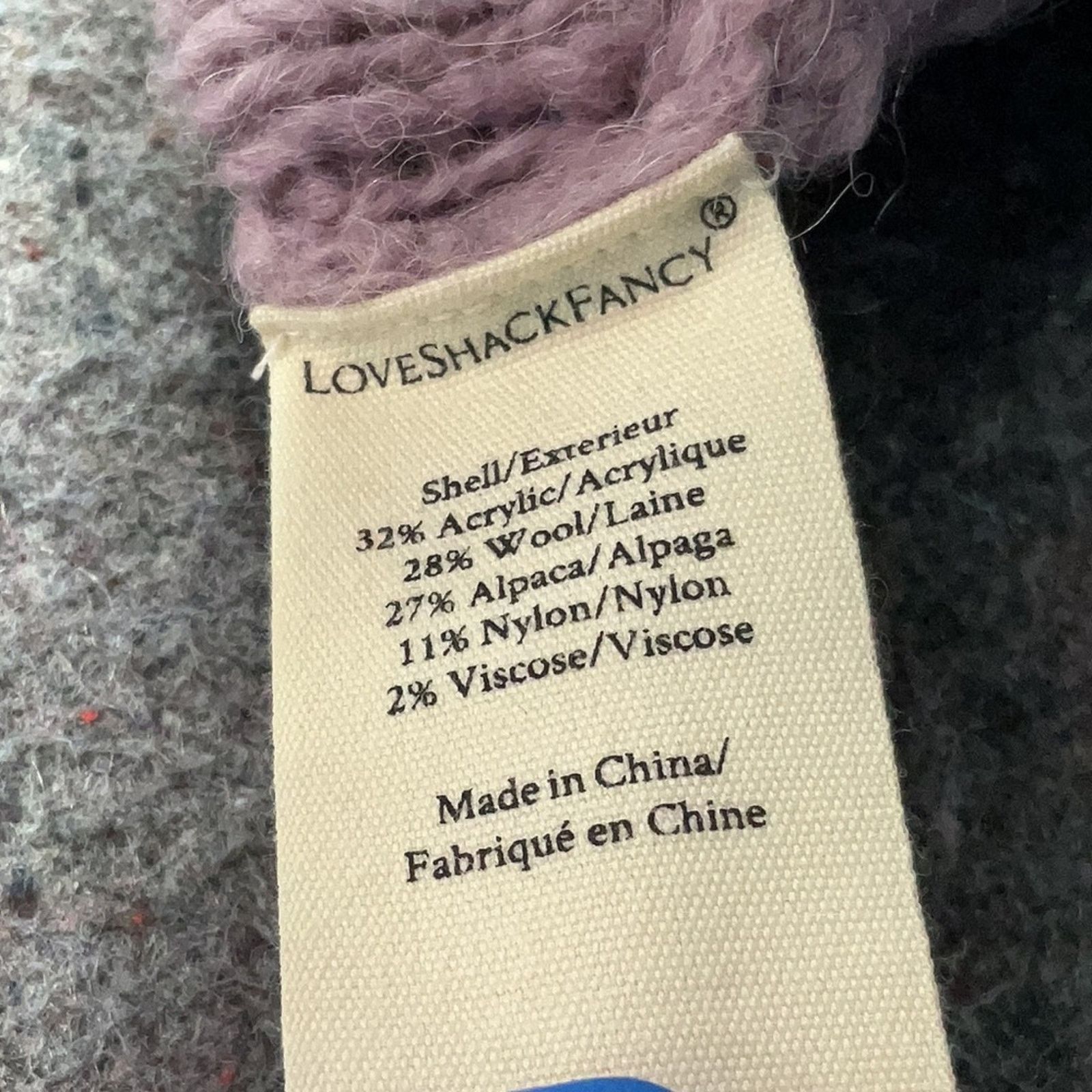 LoveShackFancy LoveShackFancy Jonae Cropped Mock Zip Sweater - XS - Purple Size XS / US 0-2 / IT 36-38 - 7 Thumbnail