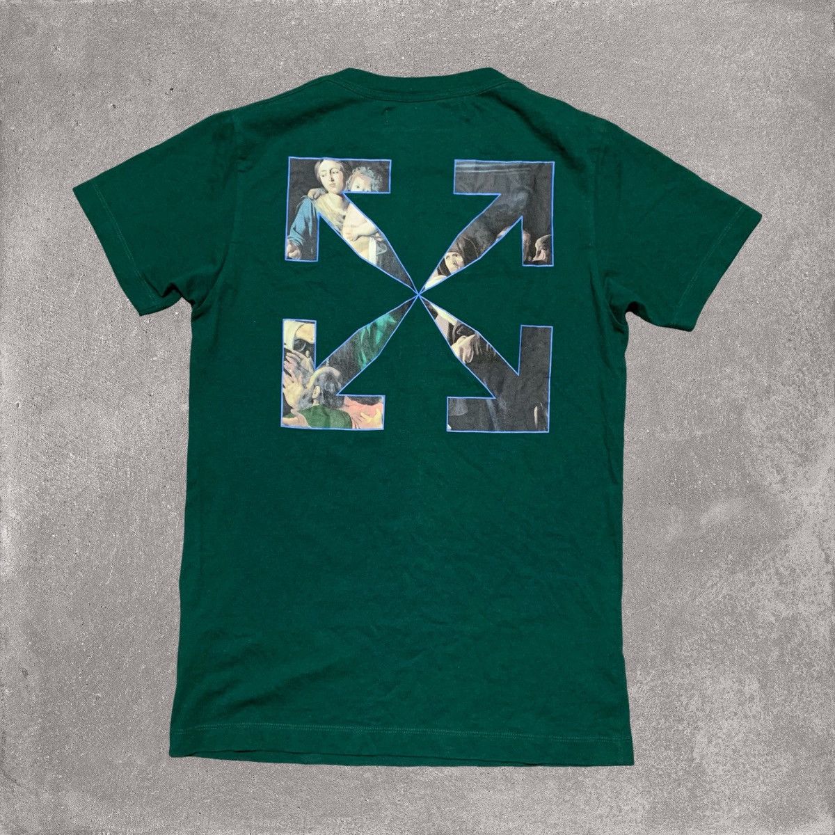 Off-White Off White Small Caravaggio Arrows Green Tee Virgil Abloh Size US S / EU 44-46 / 1 - 2 Thumbnail