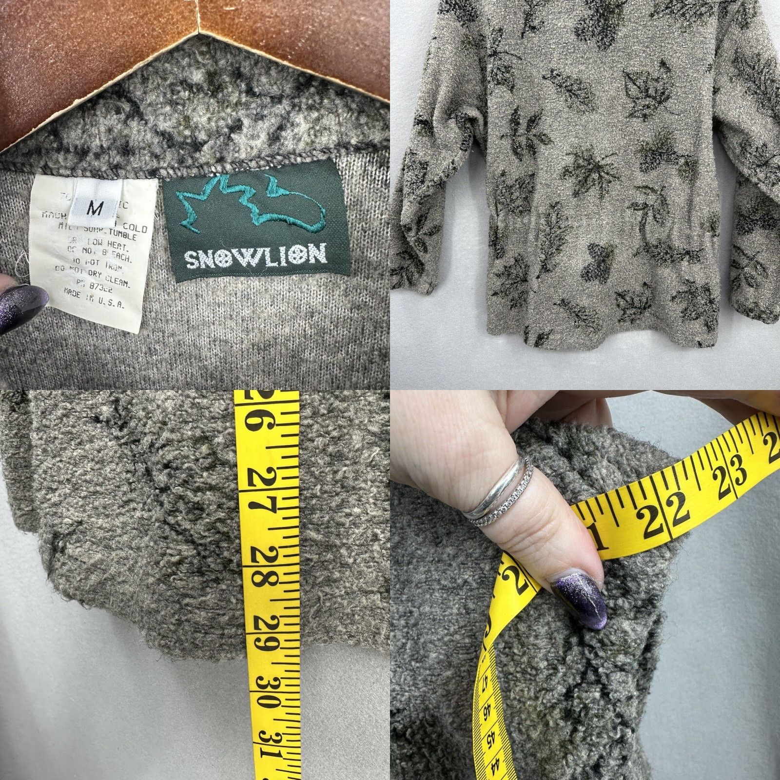 Vintage Vintage Snow Lion Jacket Womens Medium Fleece Zip Floral Bohemian 90s Fall Leaves Size M / US 6-8 / IT 42-44 - 8 Thumbnail
