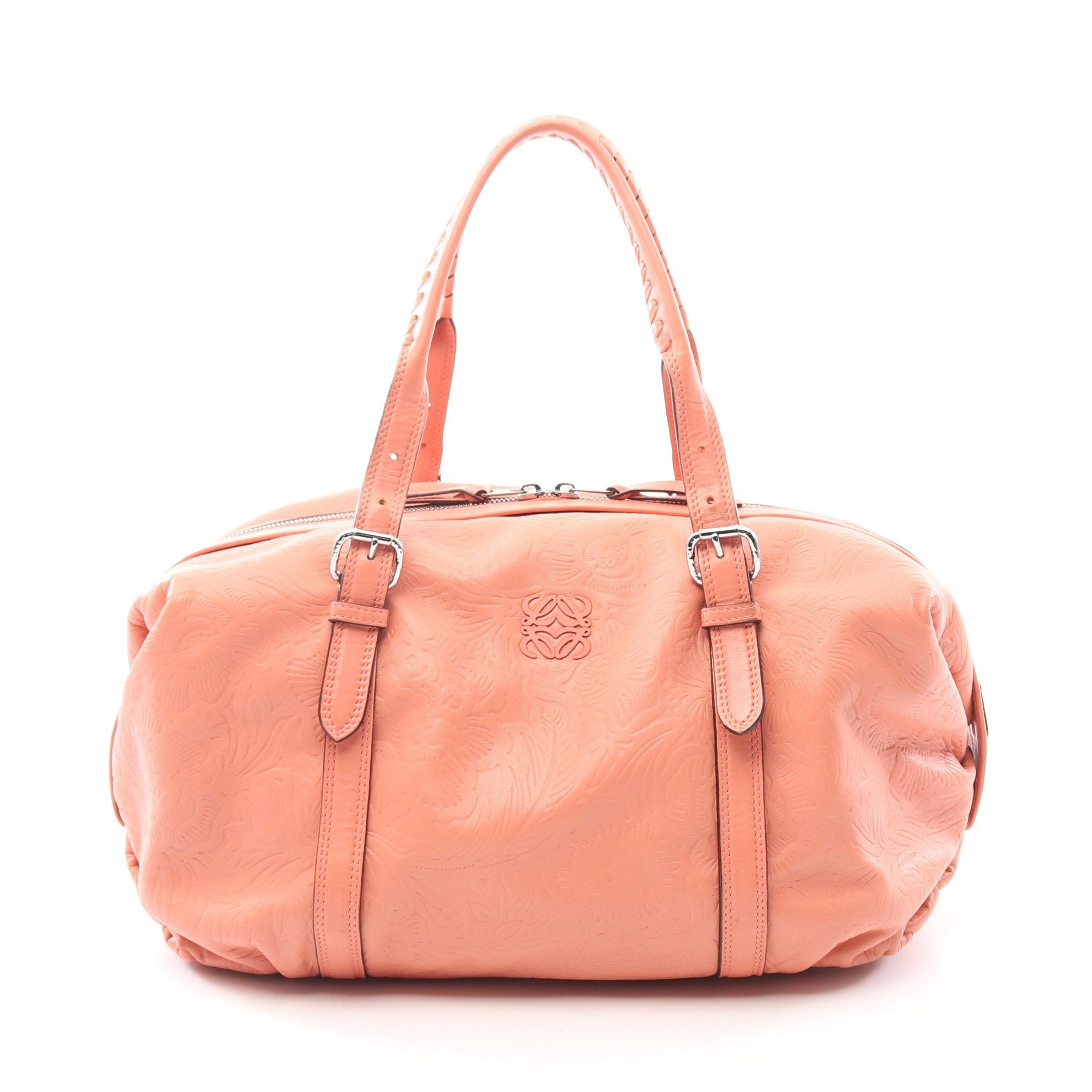 Loewe Loewe Anagram Handbag Tote Bag Emboss Botanical Leather Pink Size ONE SIZE - 1 Thumbnail