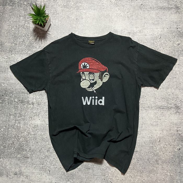 Vintage 📌 Vintage Super Mario Adult Humor Weed Wiid Nintendo T