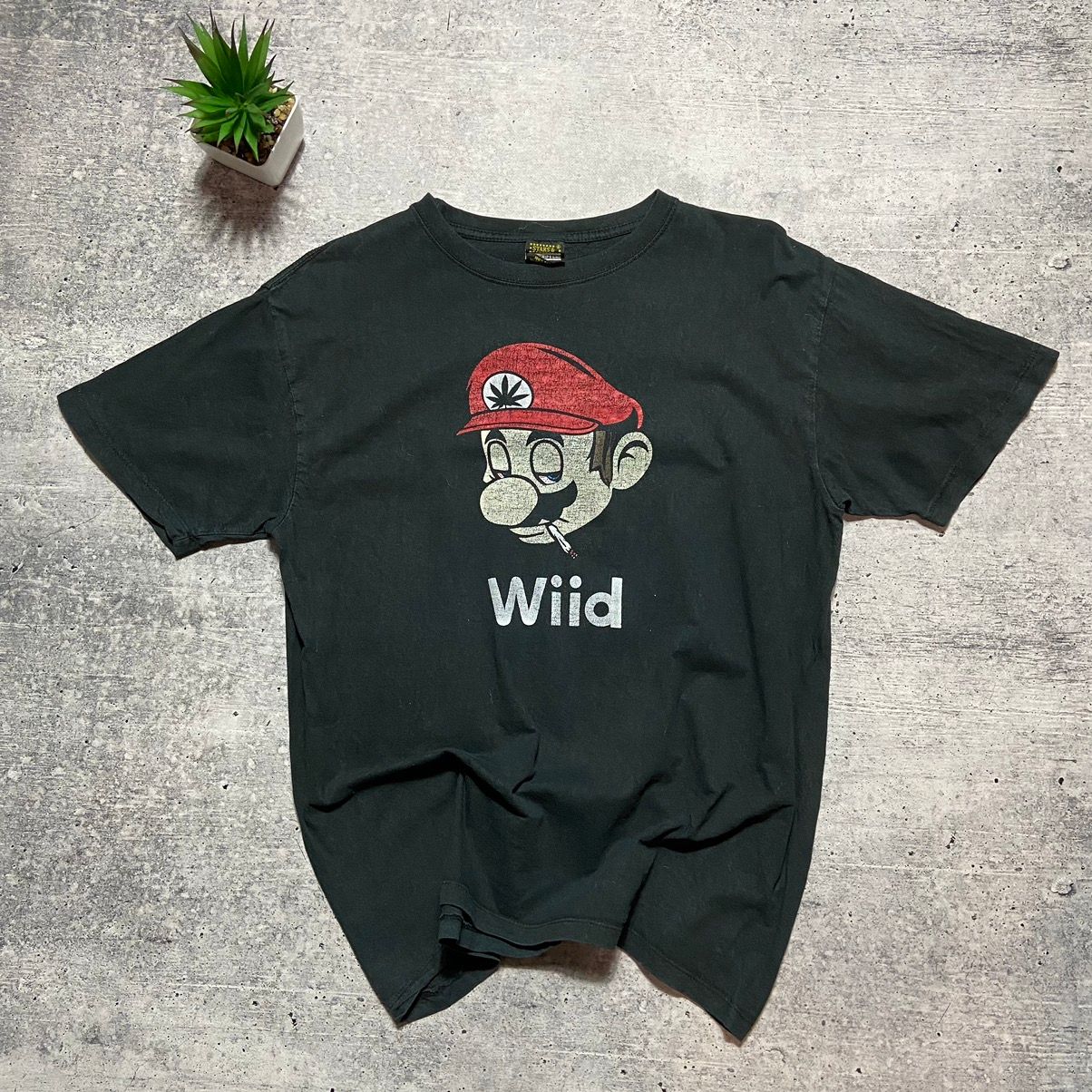 Pre-owned Humor X Vintage Super Mario Adult Humor Weed Wiid Nintendo T-shirt In Vintage Black