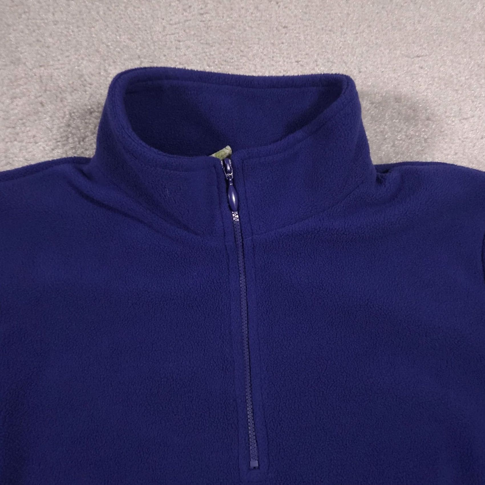 Vintage ButterFleece Sweater Womens Large Blue Fleece 1/4 Zip Mock Neck Pullover Pockets Size L / US 10 / IT 46 - 3 Thumbnail