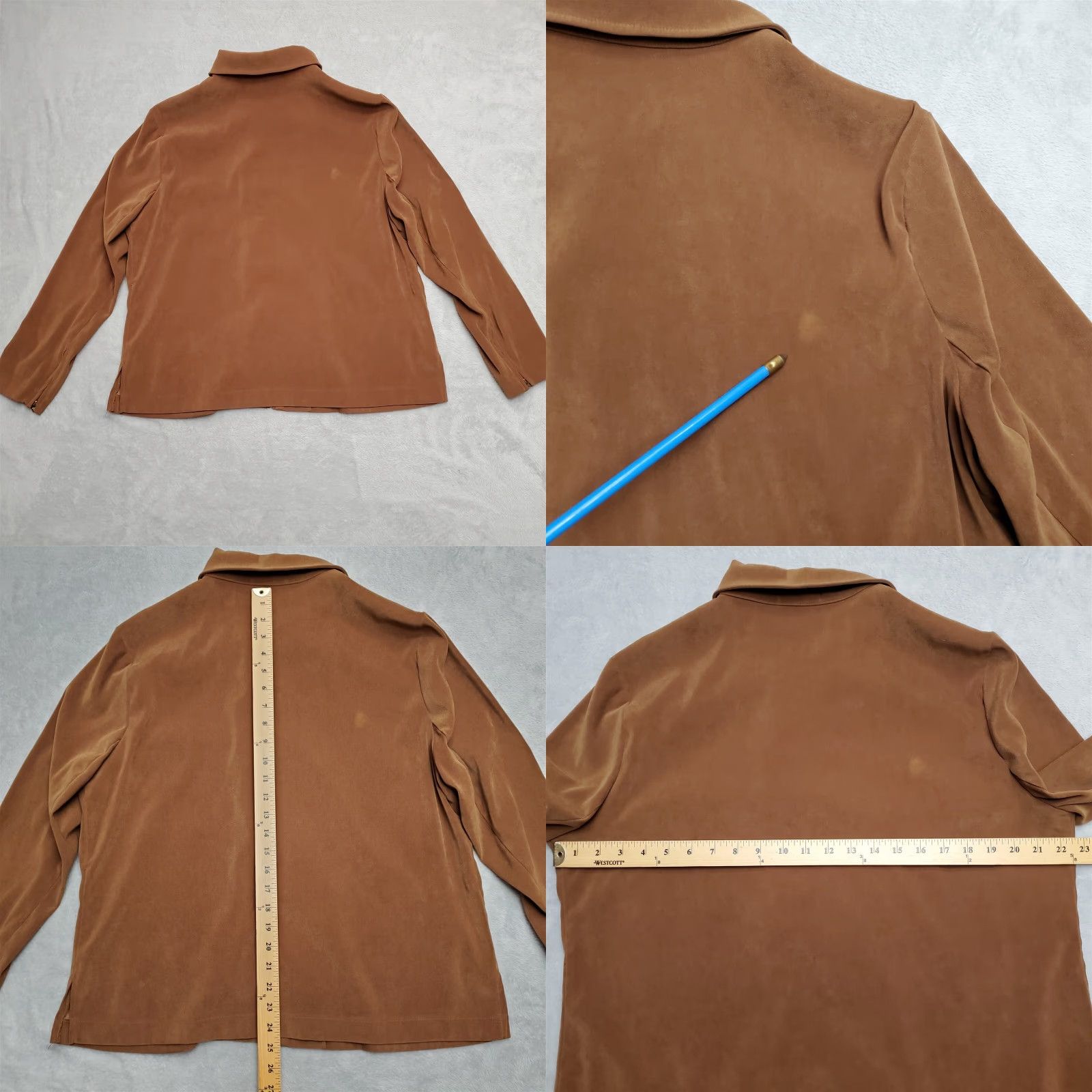 Vintage VINTAGE Notations Jacket Womens XL Brown Full Zip Stretch Blend Casual Vintage Size XL / US 12-14 / IT 48-50 - 8 Thumbnail